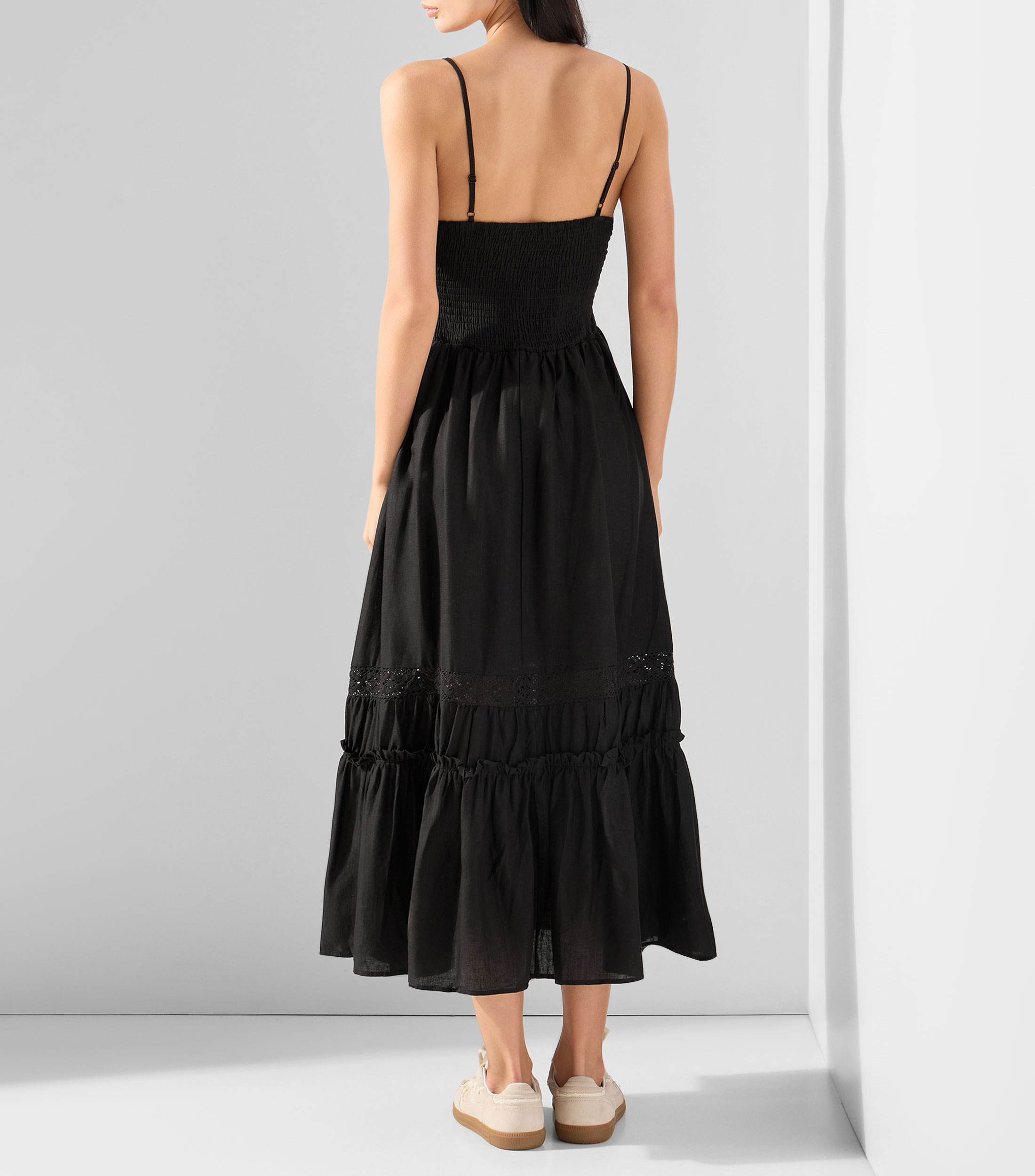 Vestido largo liso Mujer