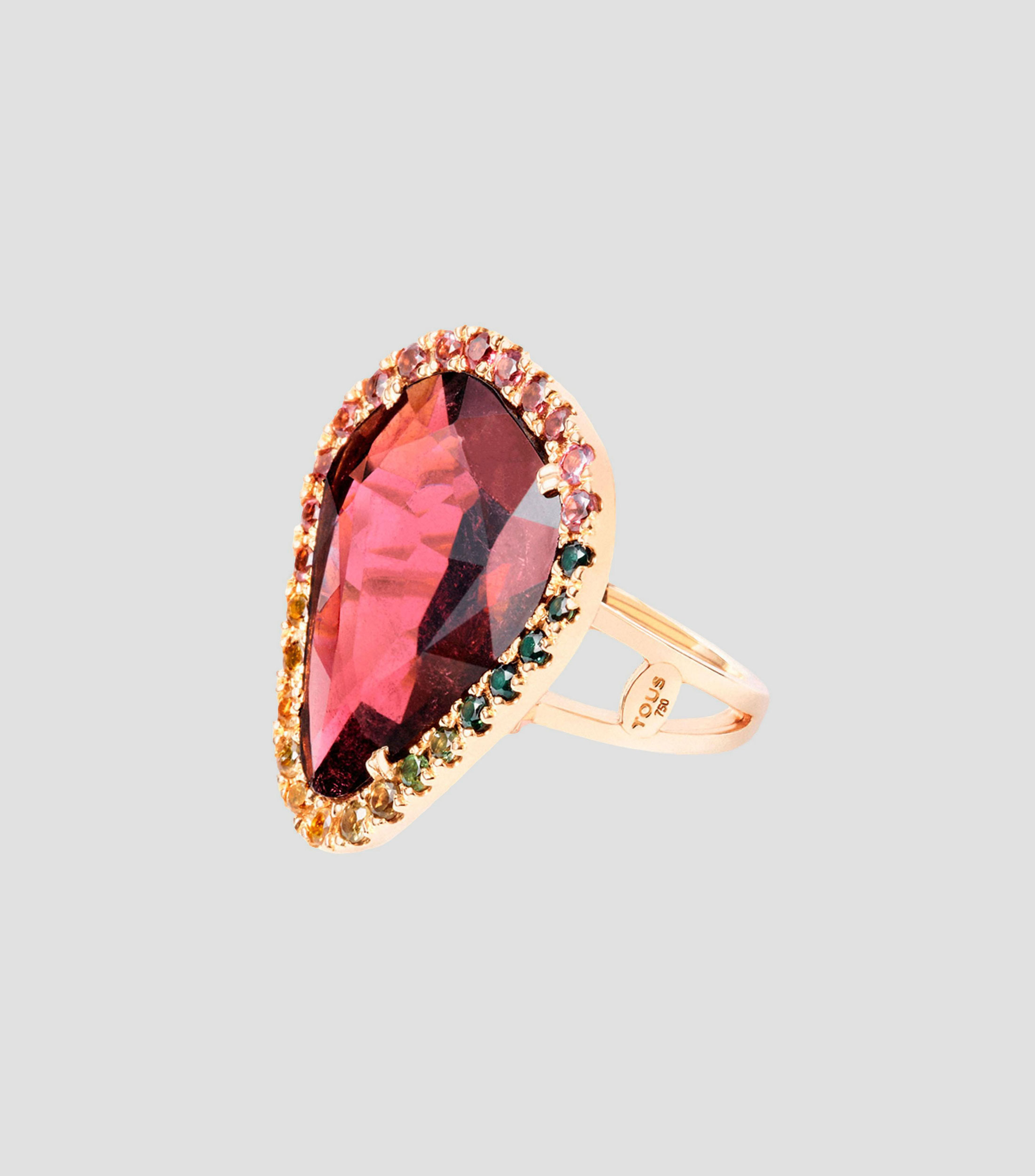 Anillo en oro con turmalina Mujer