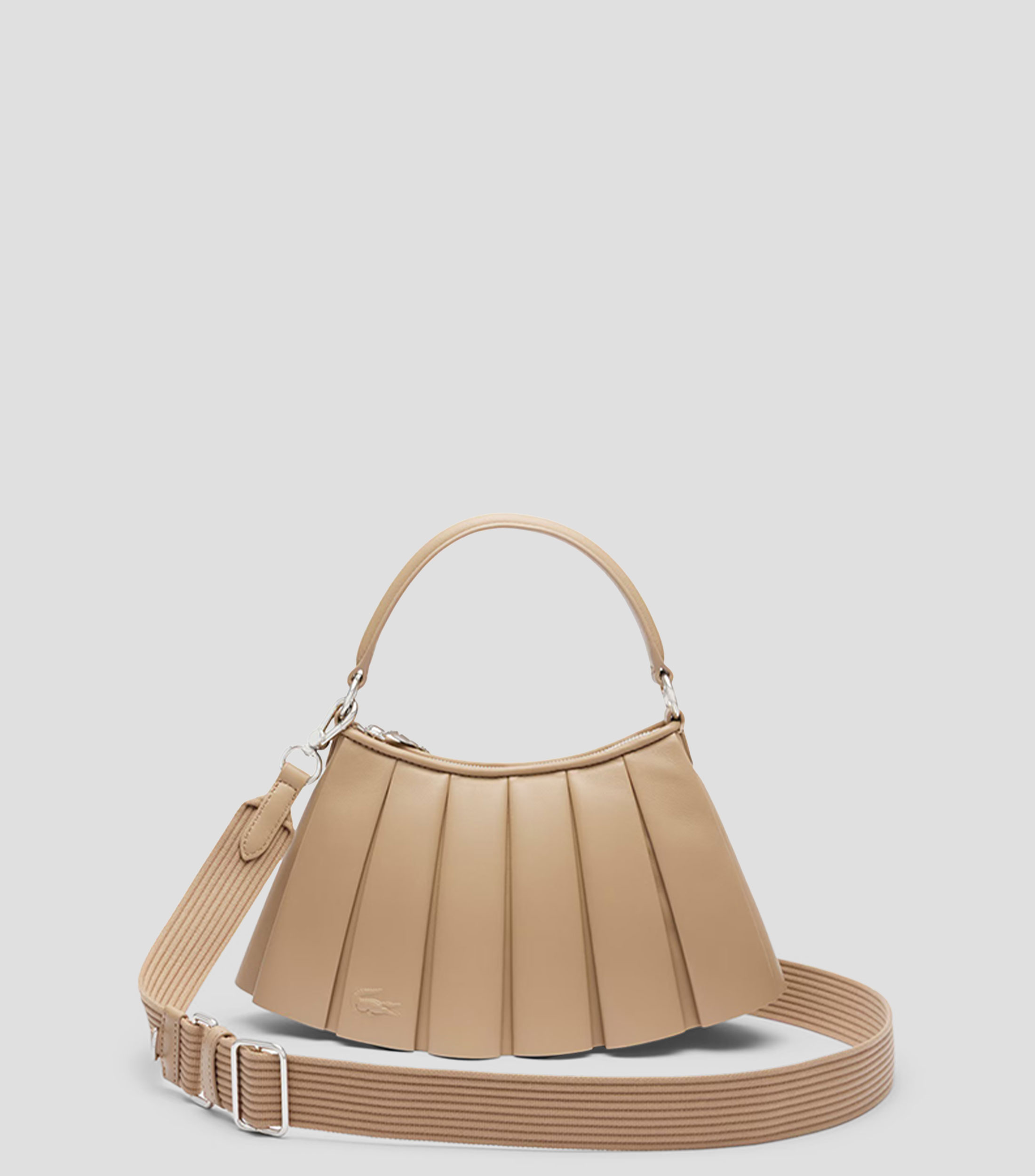 Bolsa shoulder lisa con detalle plisado Mujer