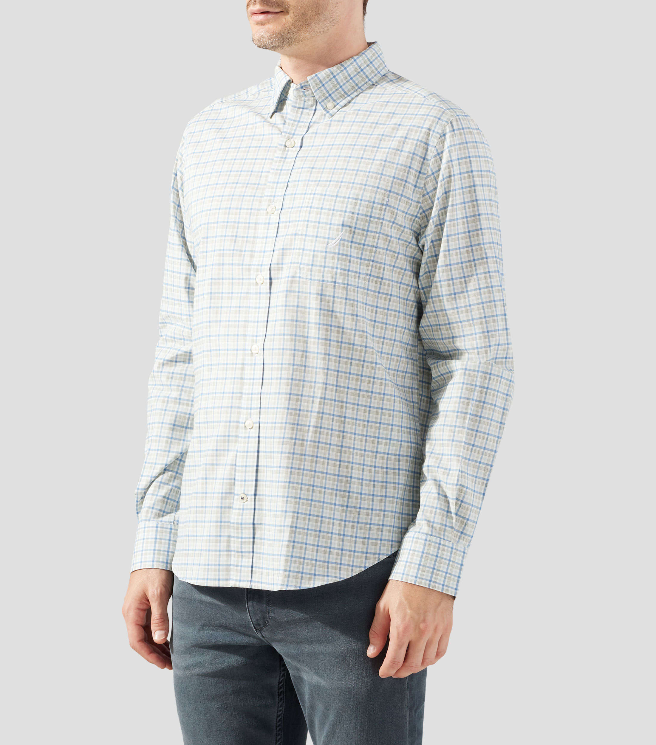 Camisa cuadros manga larga Hombre