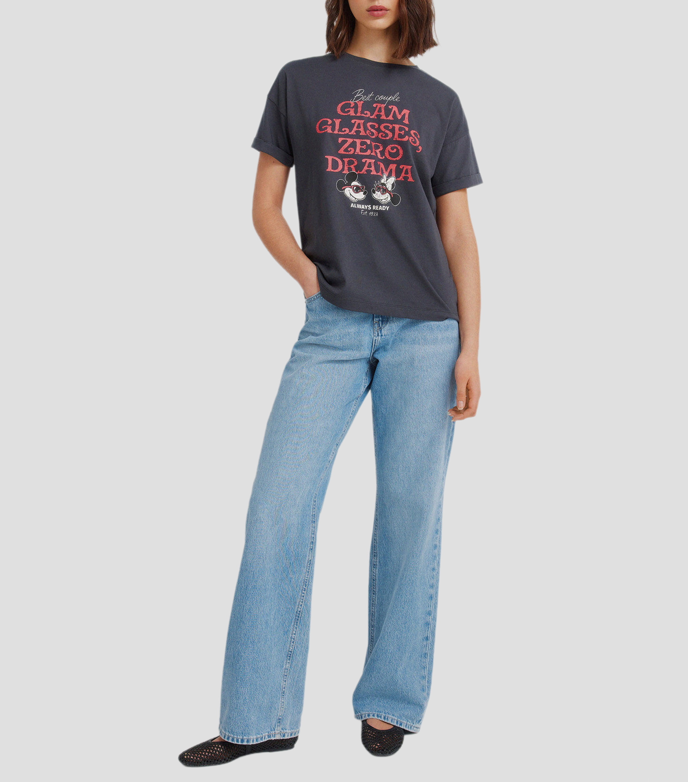 Playera cuello redondo manga corta estampada M&M Forever Mujer