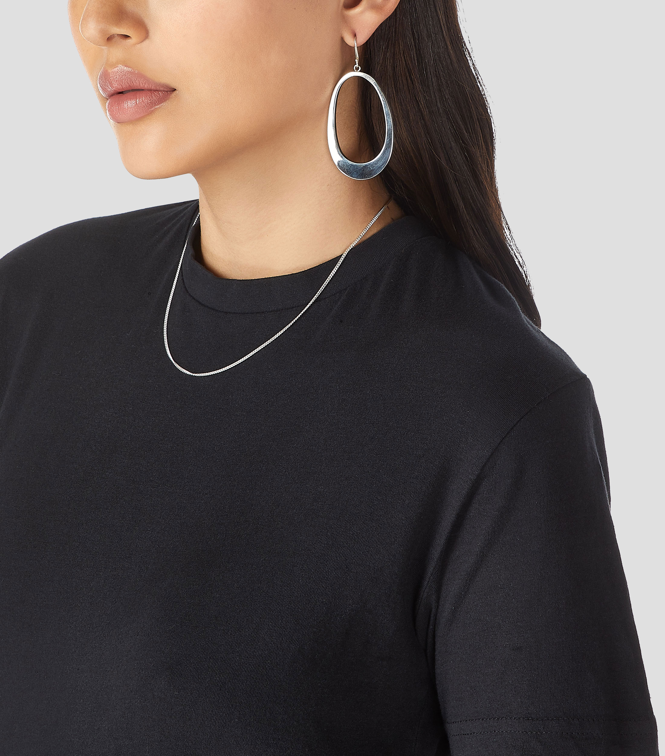 Aretes en plata con ovalos Mujer