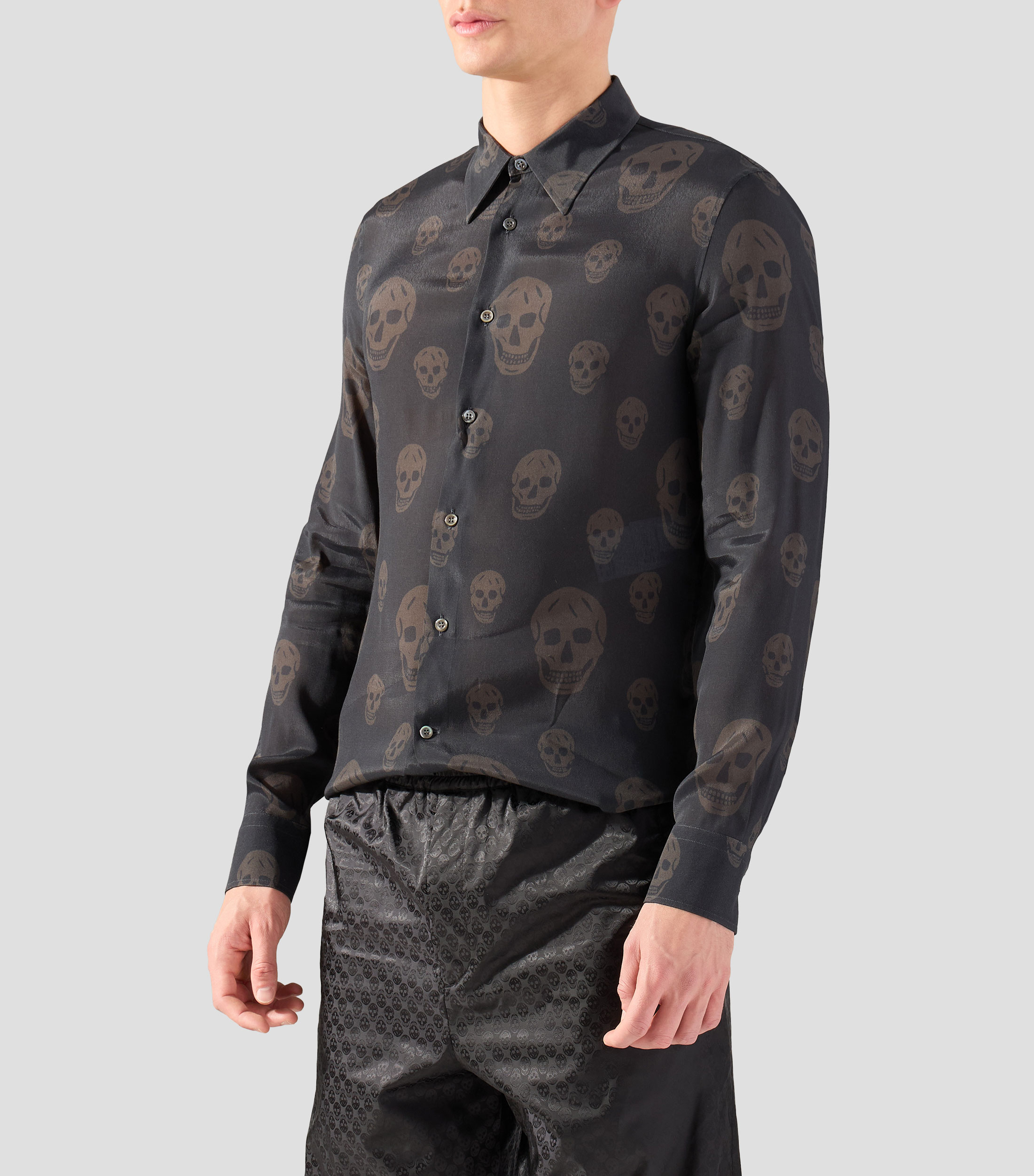 Camisa estampada con manga larga Hombre