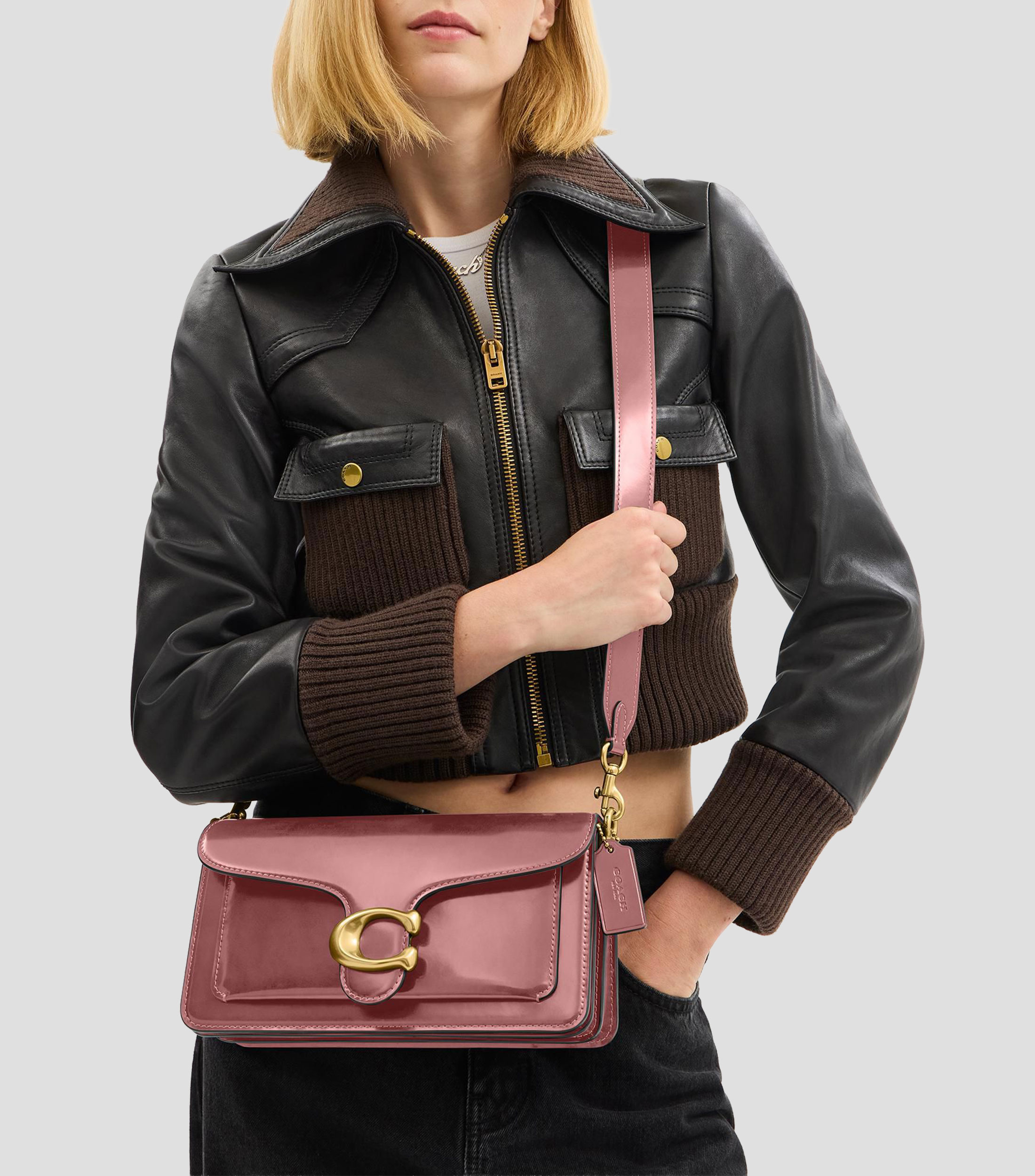 Bolsa shoulder en piel lisa Mujer