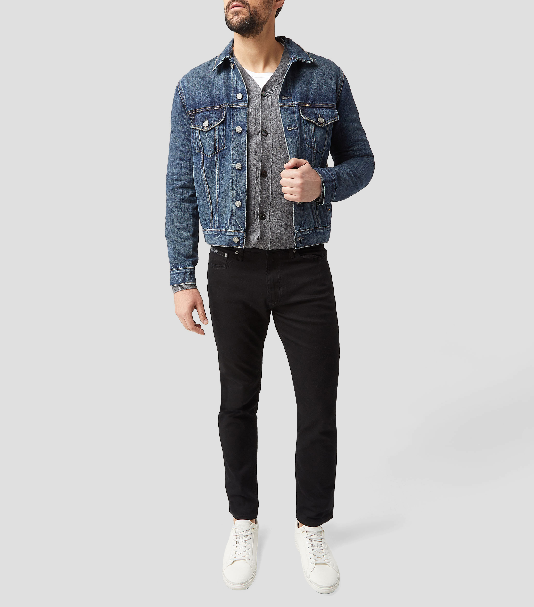 Jeans de corte Slim Negro Hombre