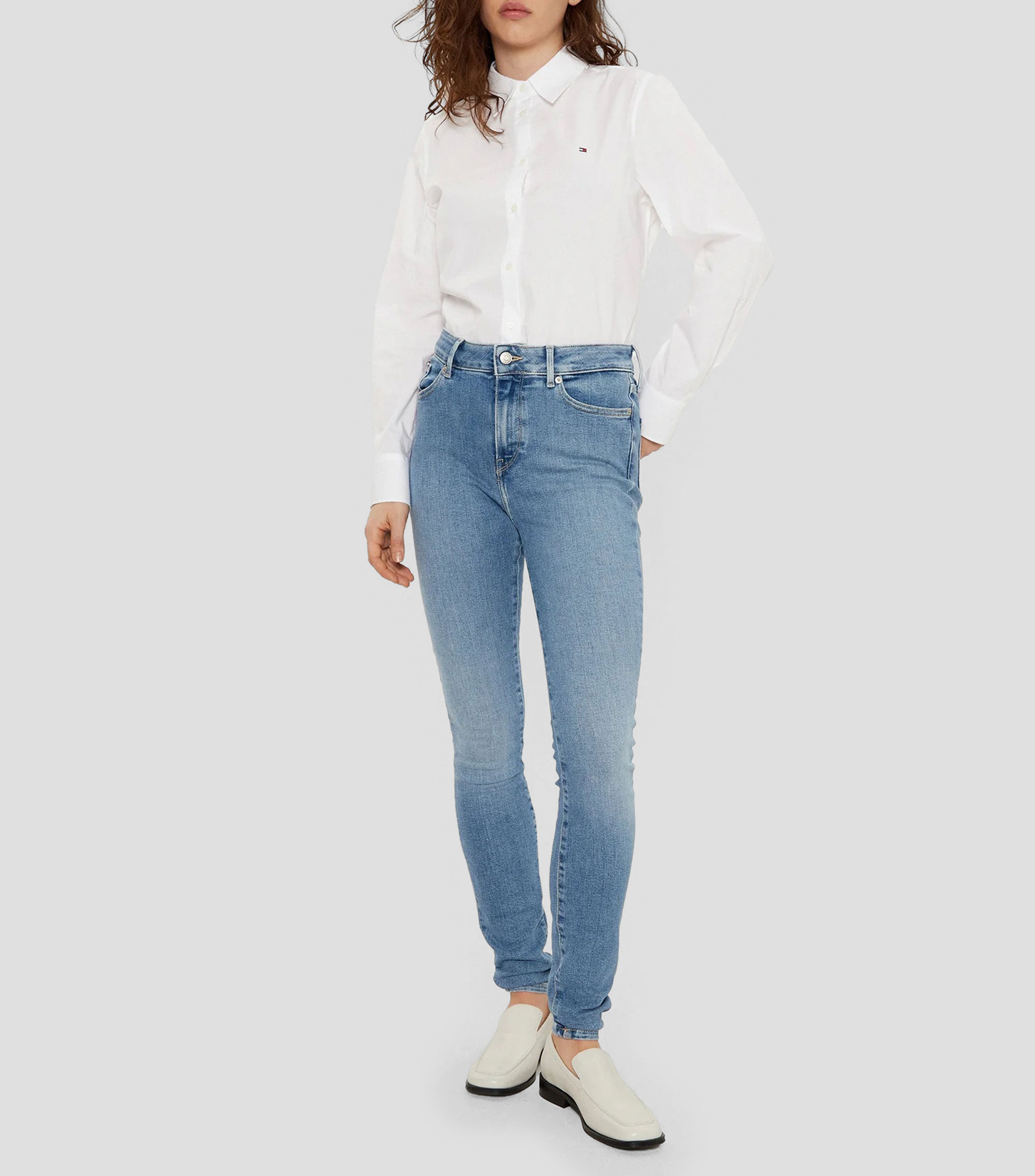 Camisa lisa manga larga Mujer