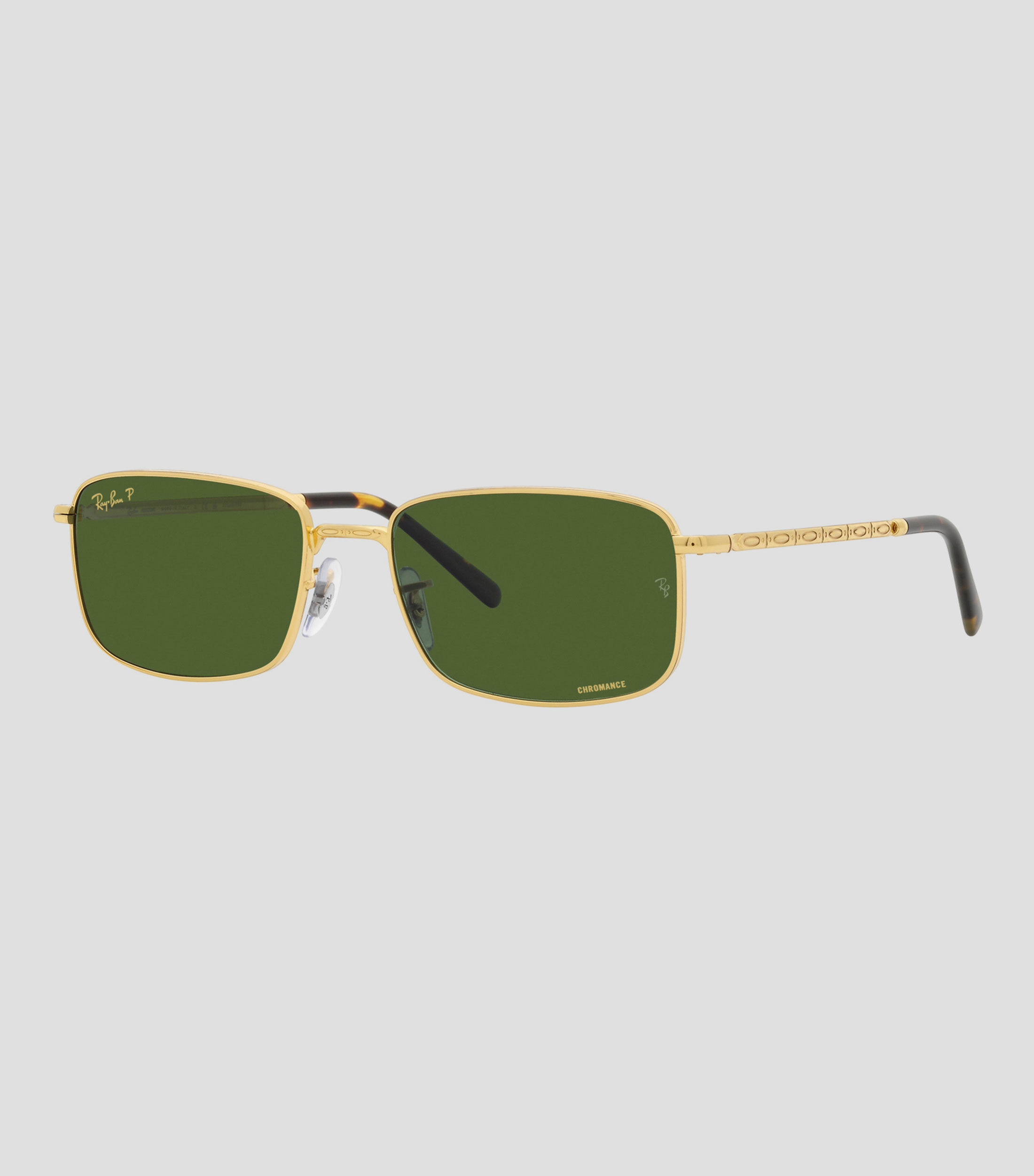Lentes de sol rectangulares dorados Unisex