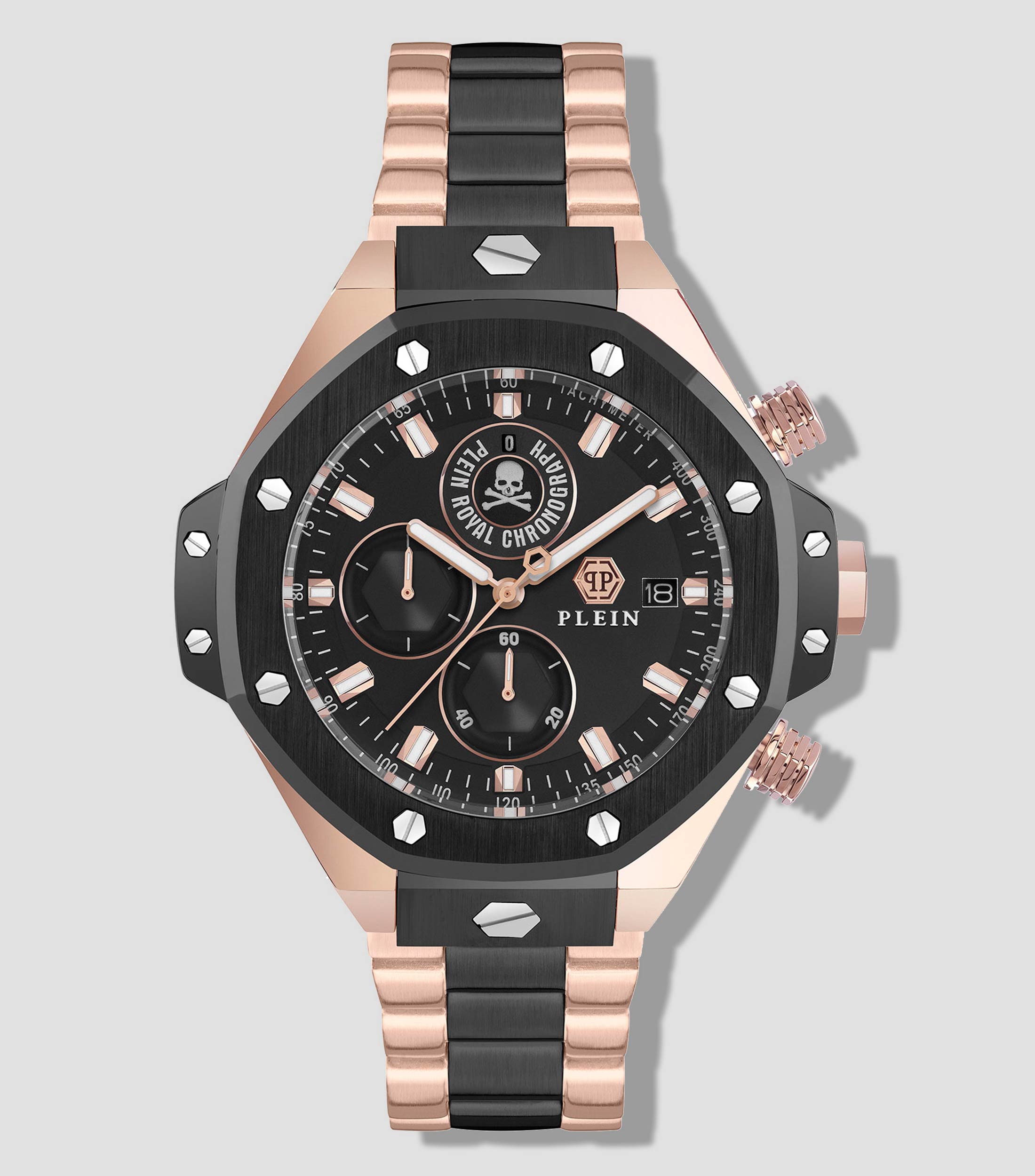 Reloj para Hombre Chrono Royal Casual Negro, Oro Rosa