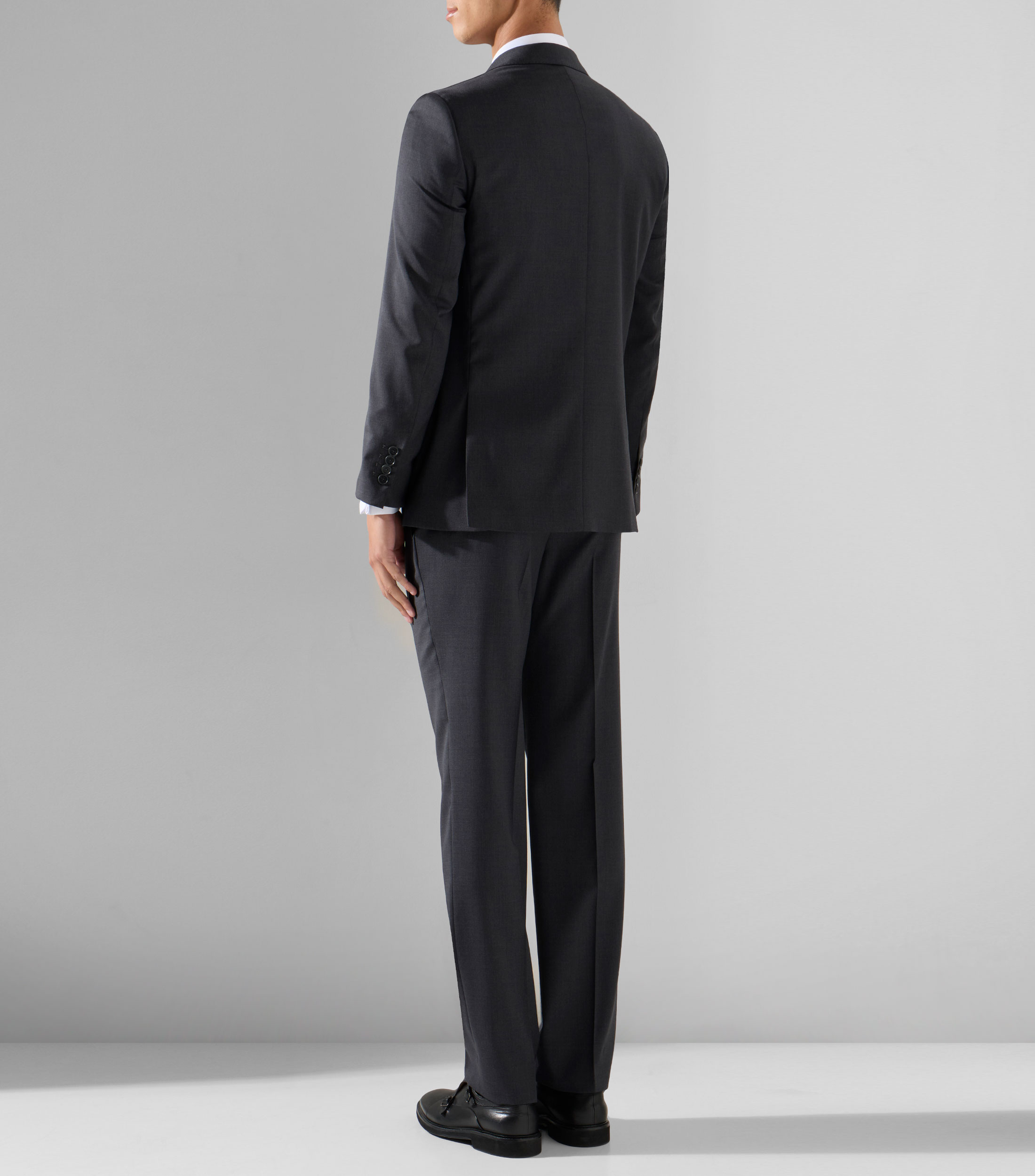 Traje de lana corte regular liso Hombre