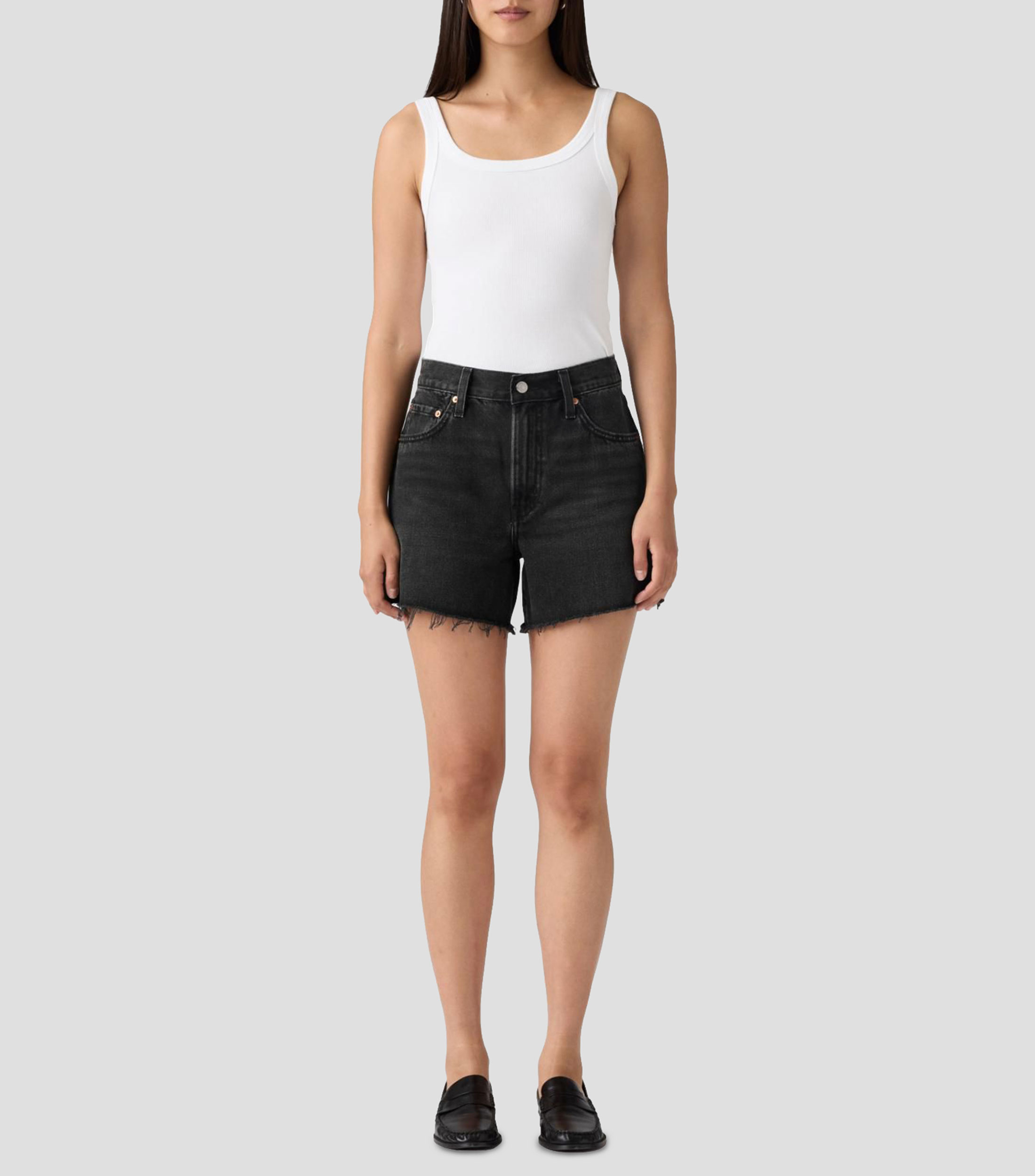 Short de mezclilla liso Mujer