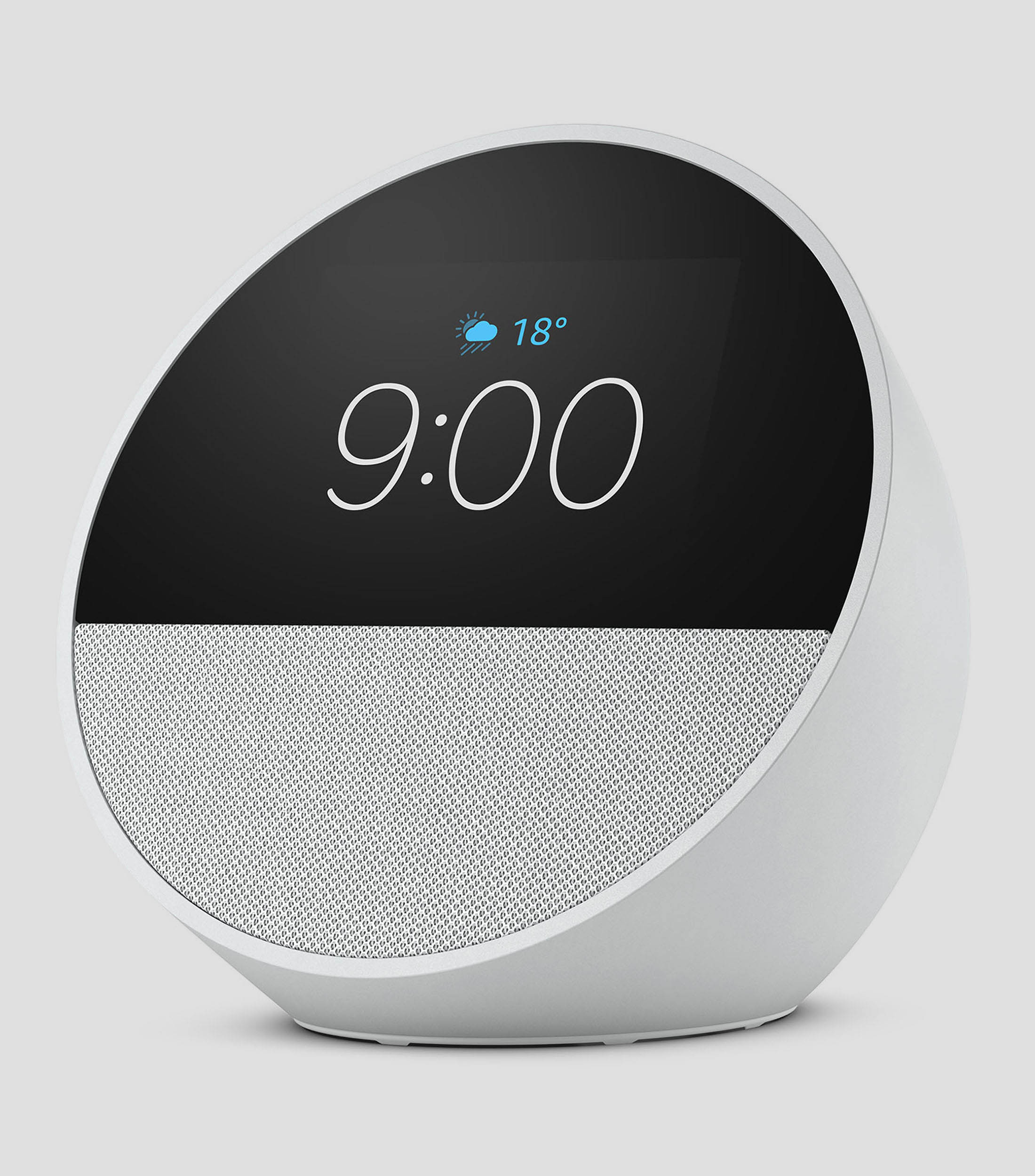Amazon Echo Spot, despertador inteligente con sonido vibrante y Alexa, Blanco