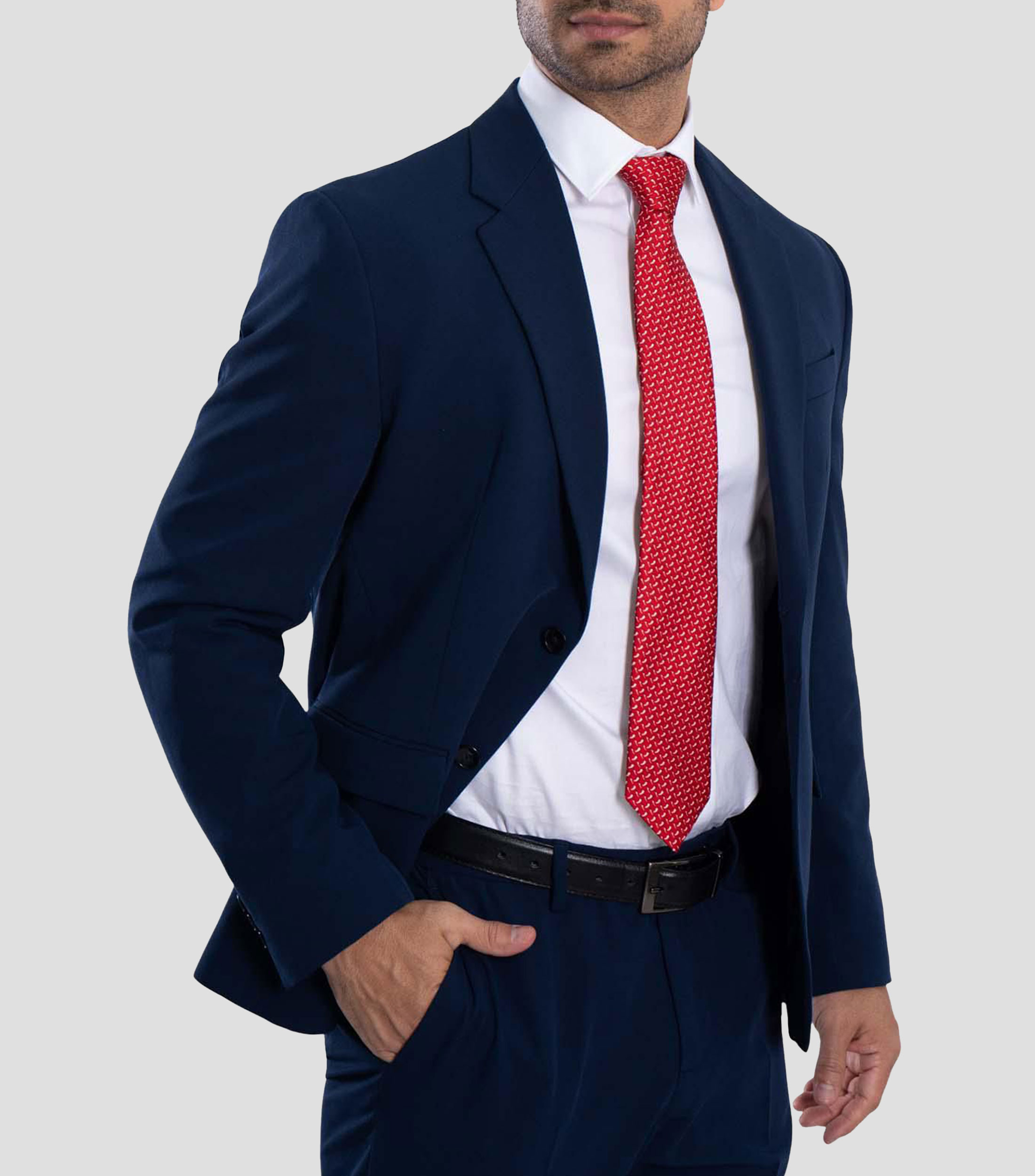 Corbata ancha de seda rojo quemado con estampado de chiles de México