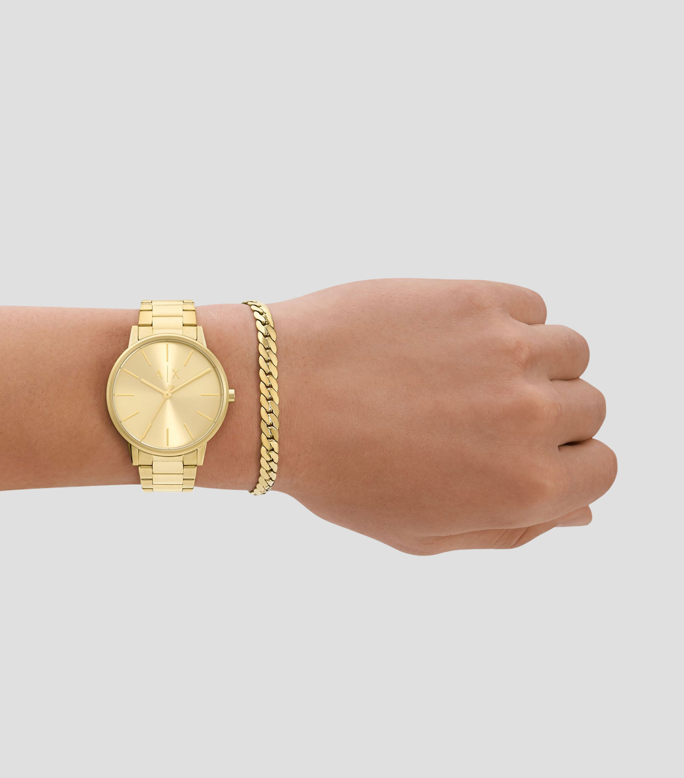 Set Reloj y Pulsera para Mujer Dorado