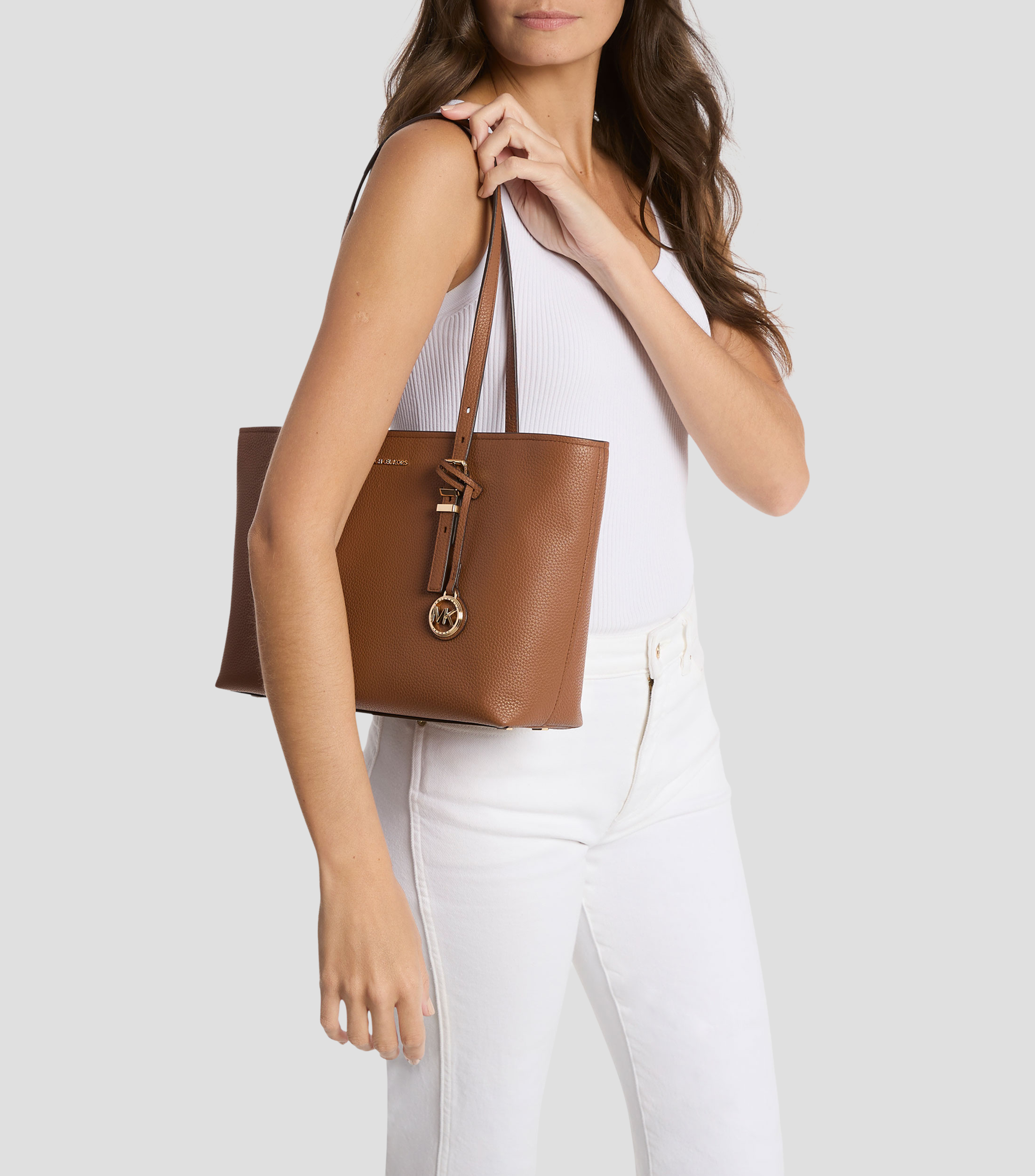 Bolsa tote en piel granulada Quinn lisa Mujer