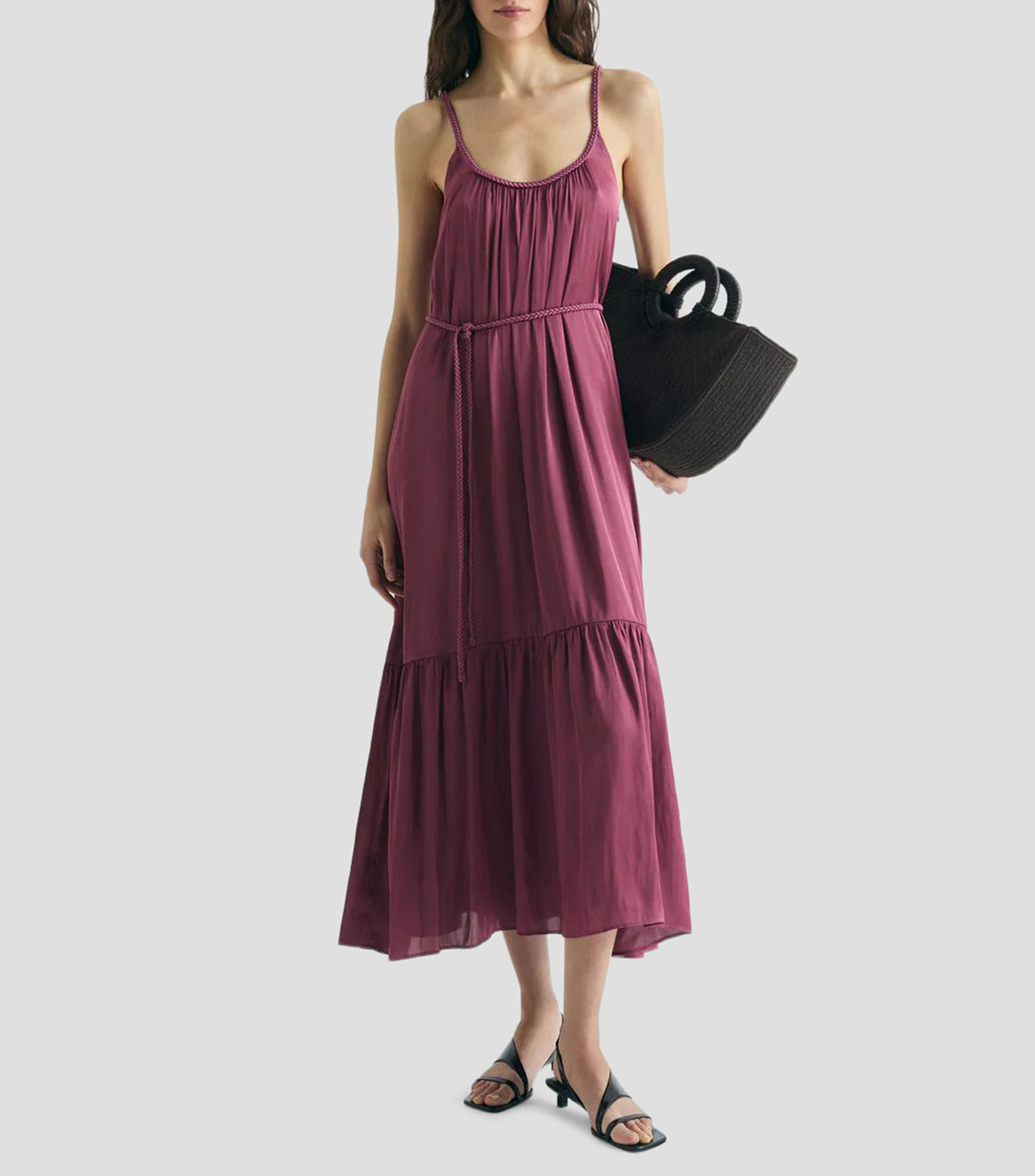 Vestido casual largo liso Mujer