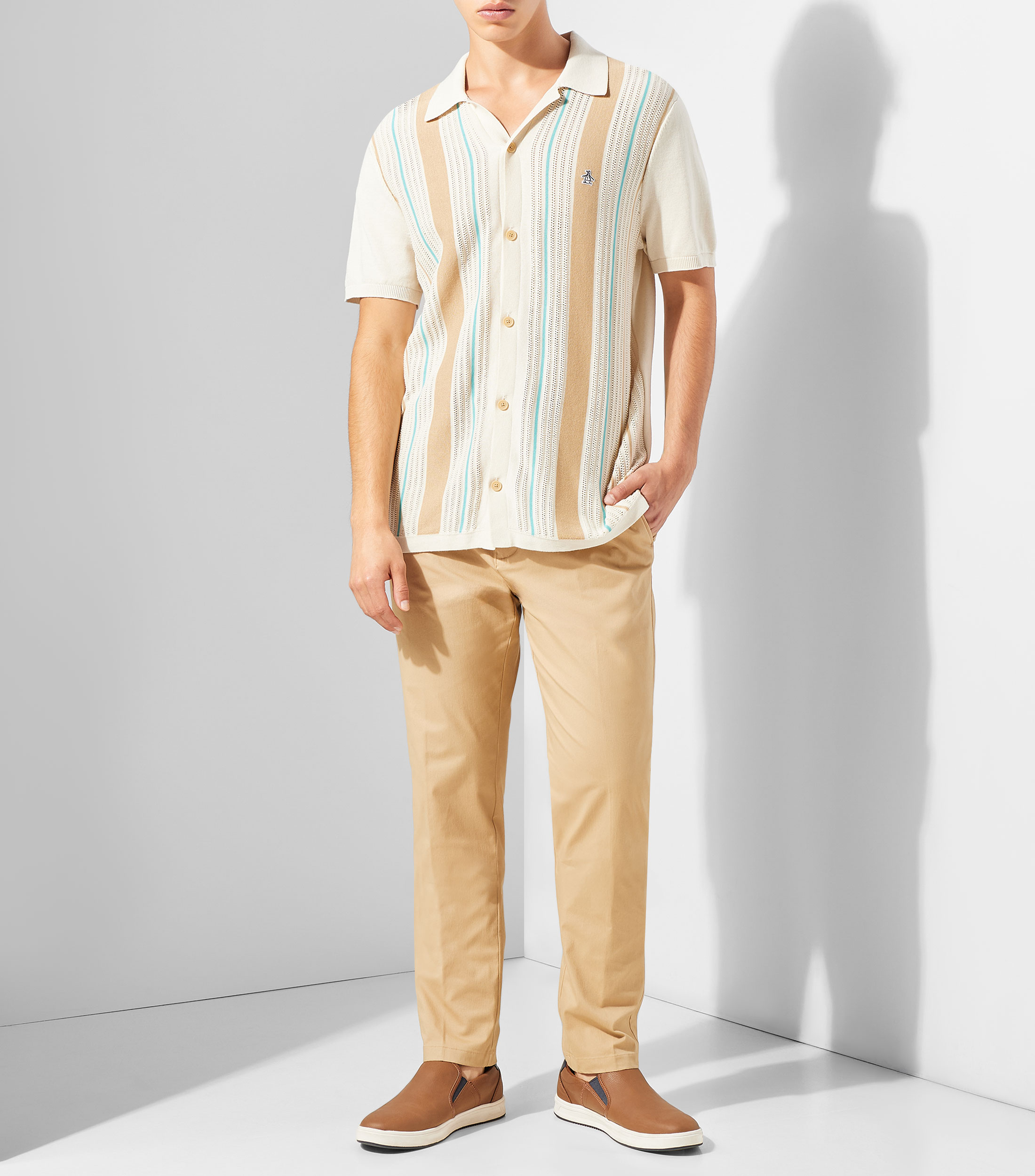 Camisa rayas manga corta Hombre