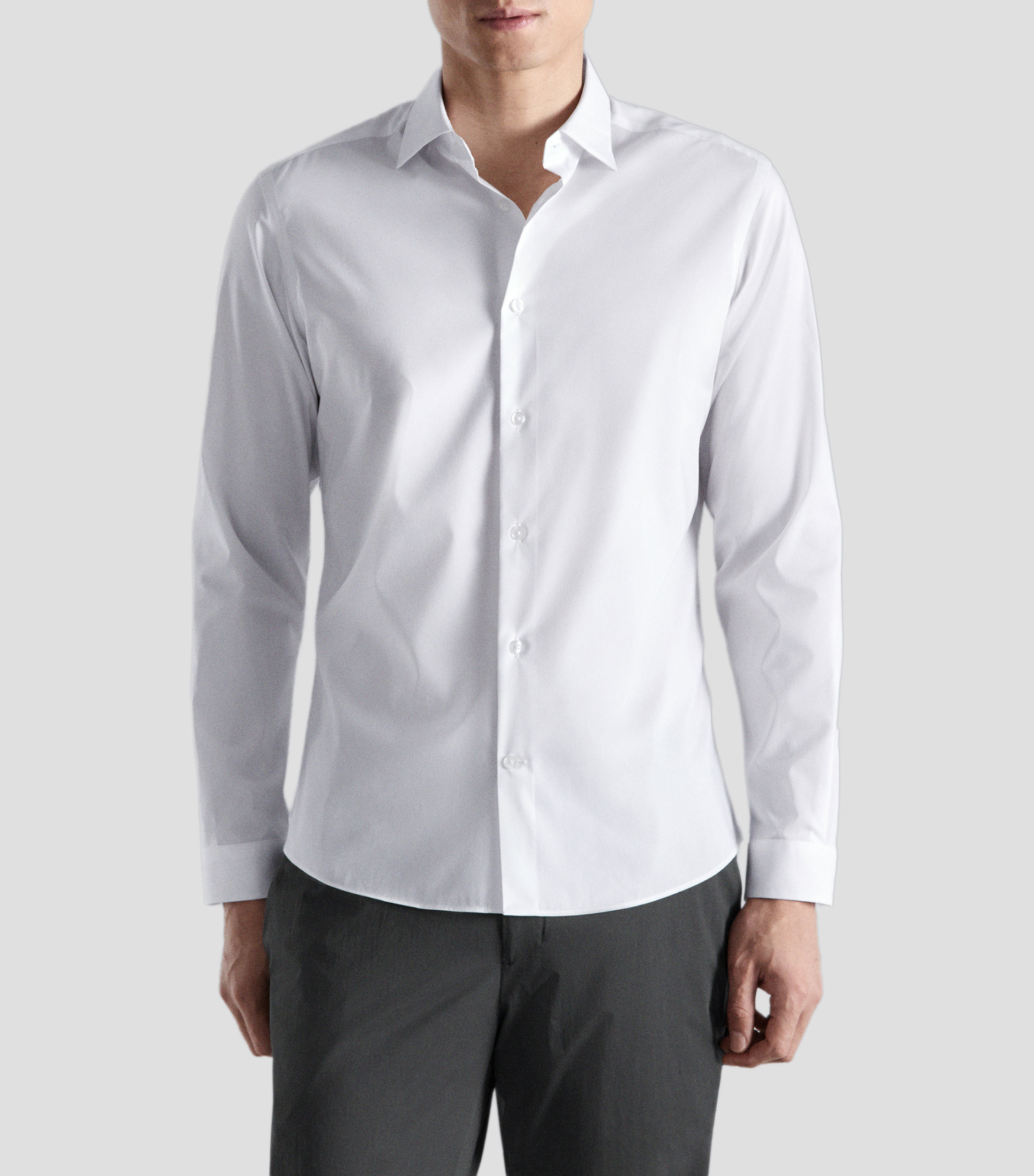 Camisa lisa manga larga Hombre