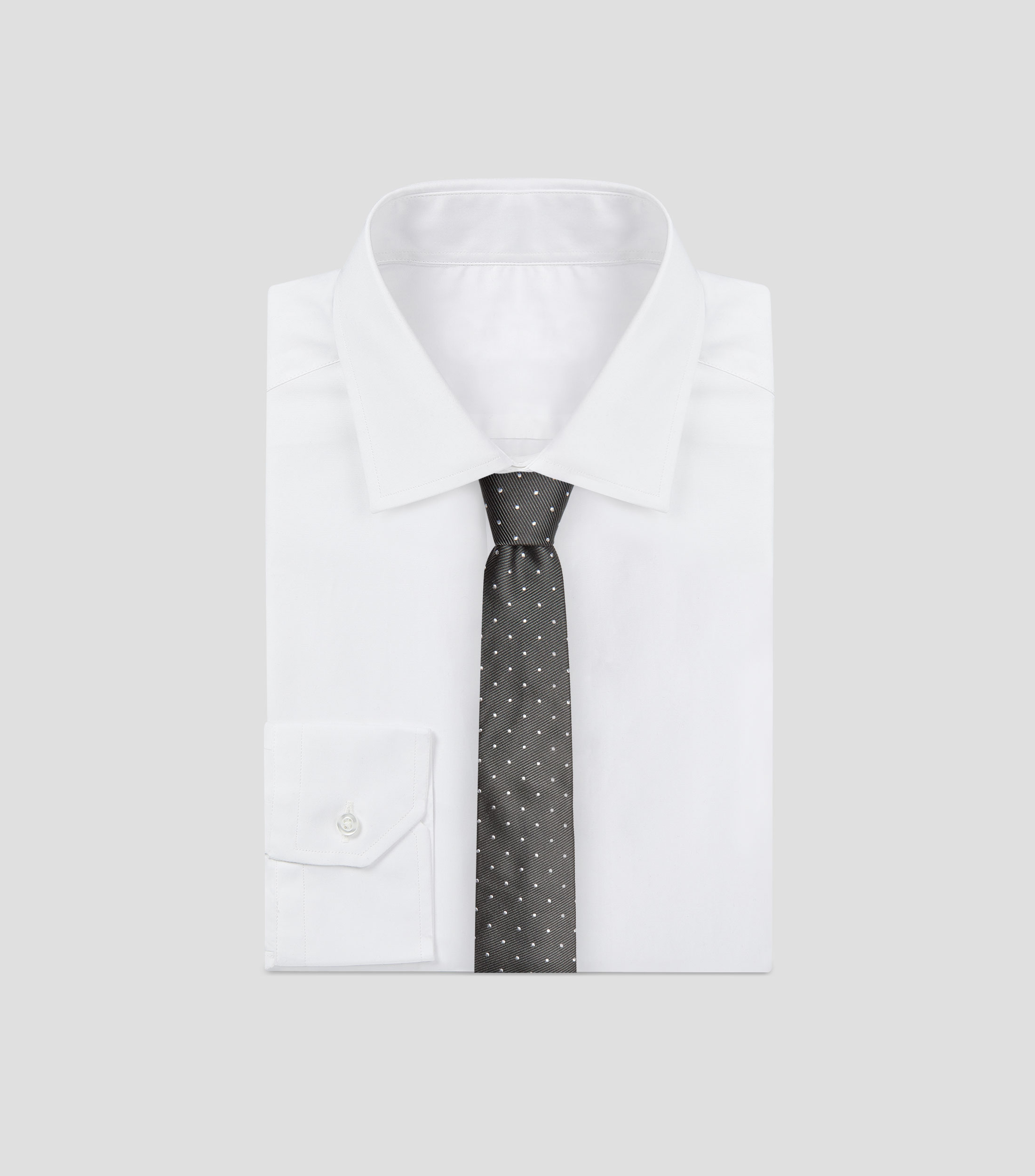 Corbata ancha de seda estampado con puntos