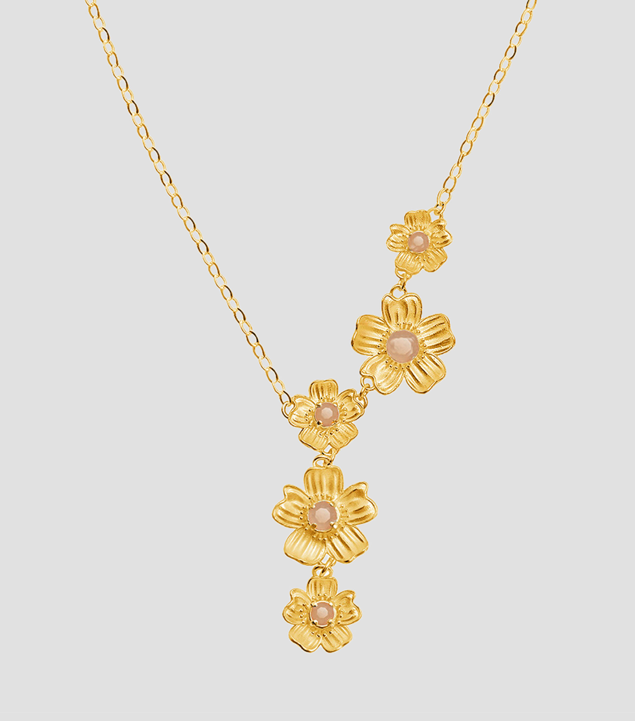 Collar en plata .925 con topacios Lariat Florecer Mujer