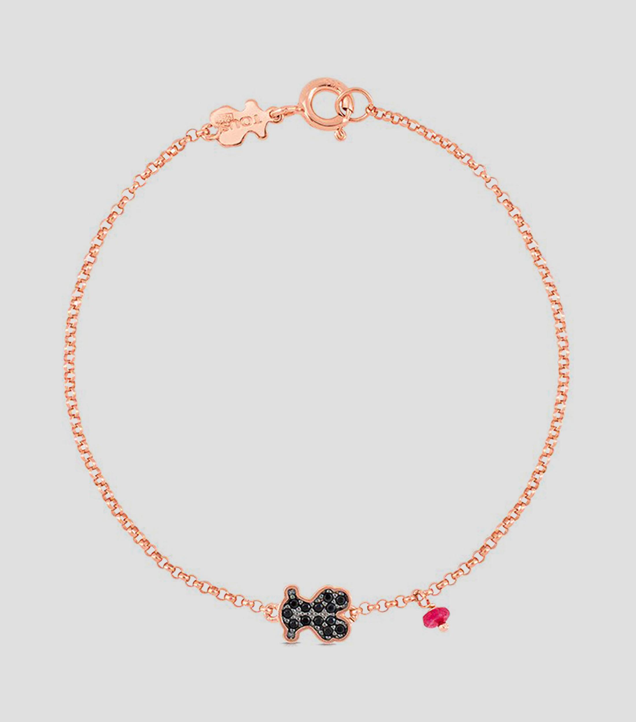 PULSERA PLATA ROSA MOTIF OSO GEM ESP RB