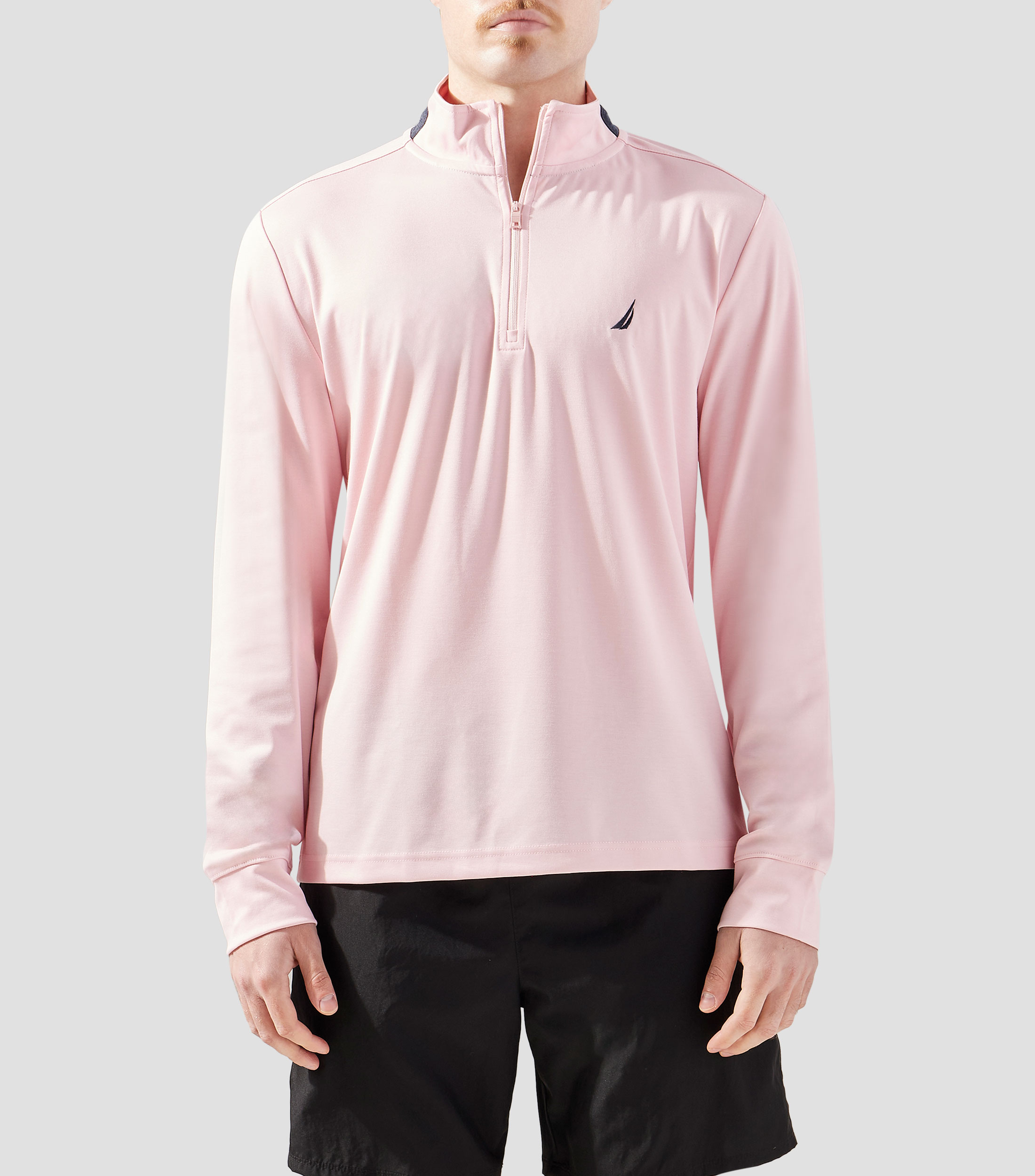 Playera tipo polo manga larga lisa Hombre