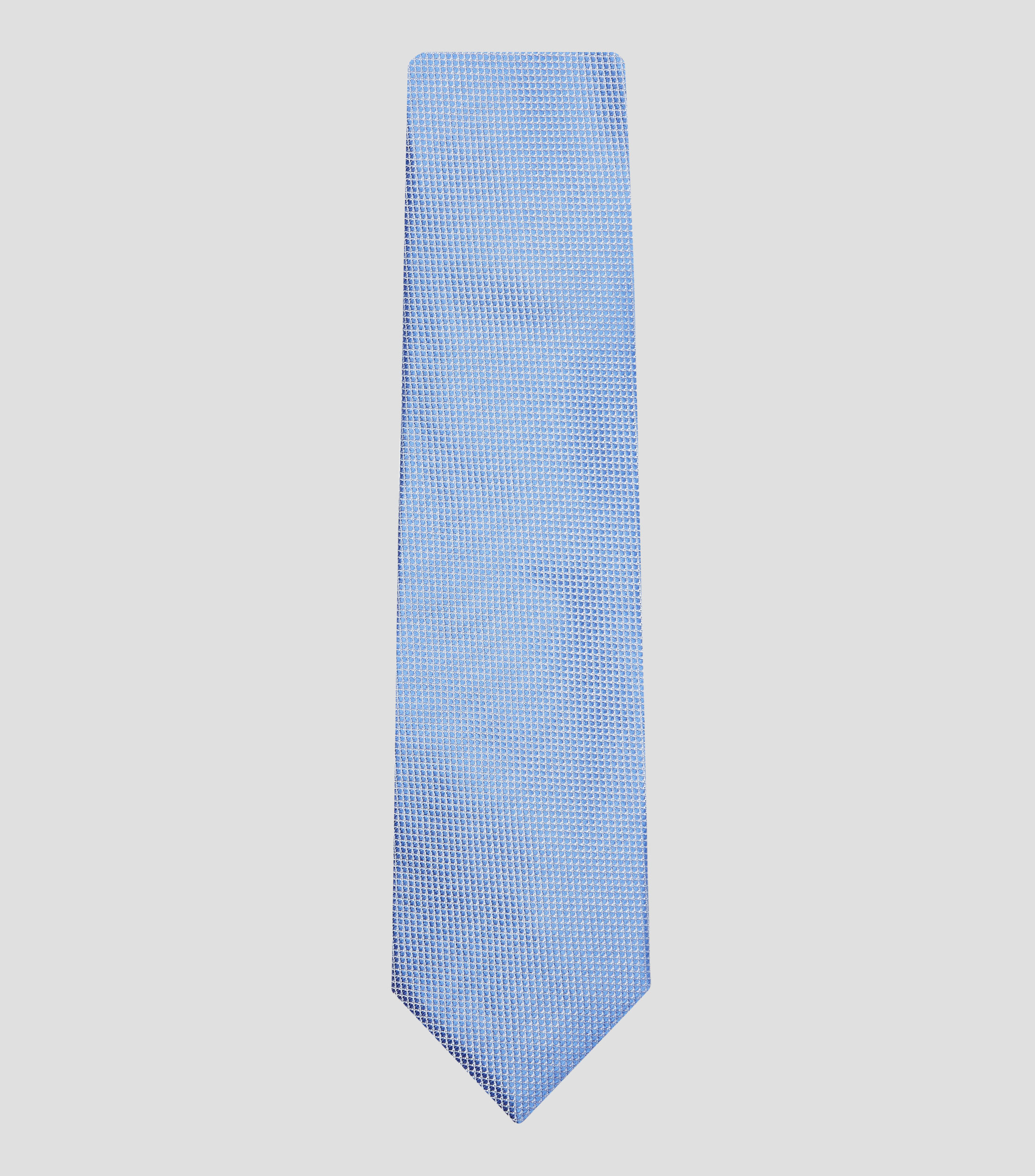 Corbata ancha en seda azul microdiseño