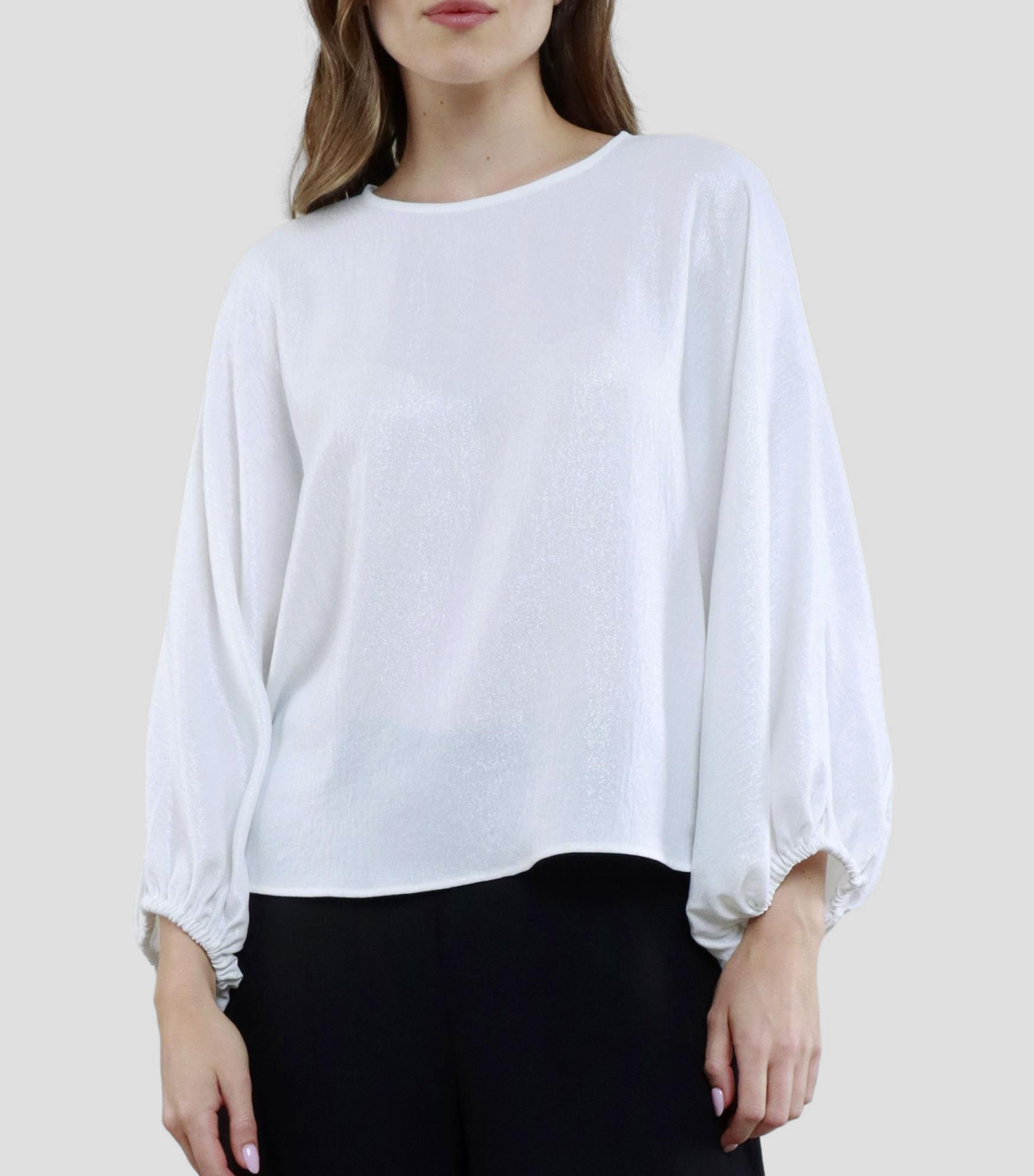 Blusa lisa de manga larga Mujer