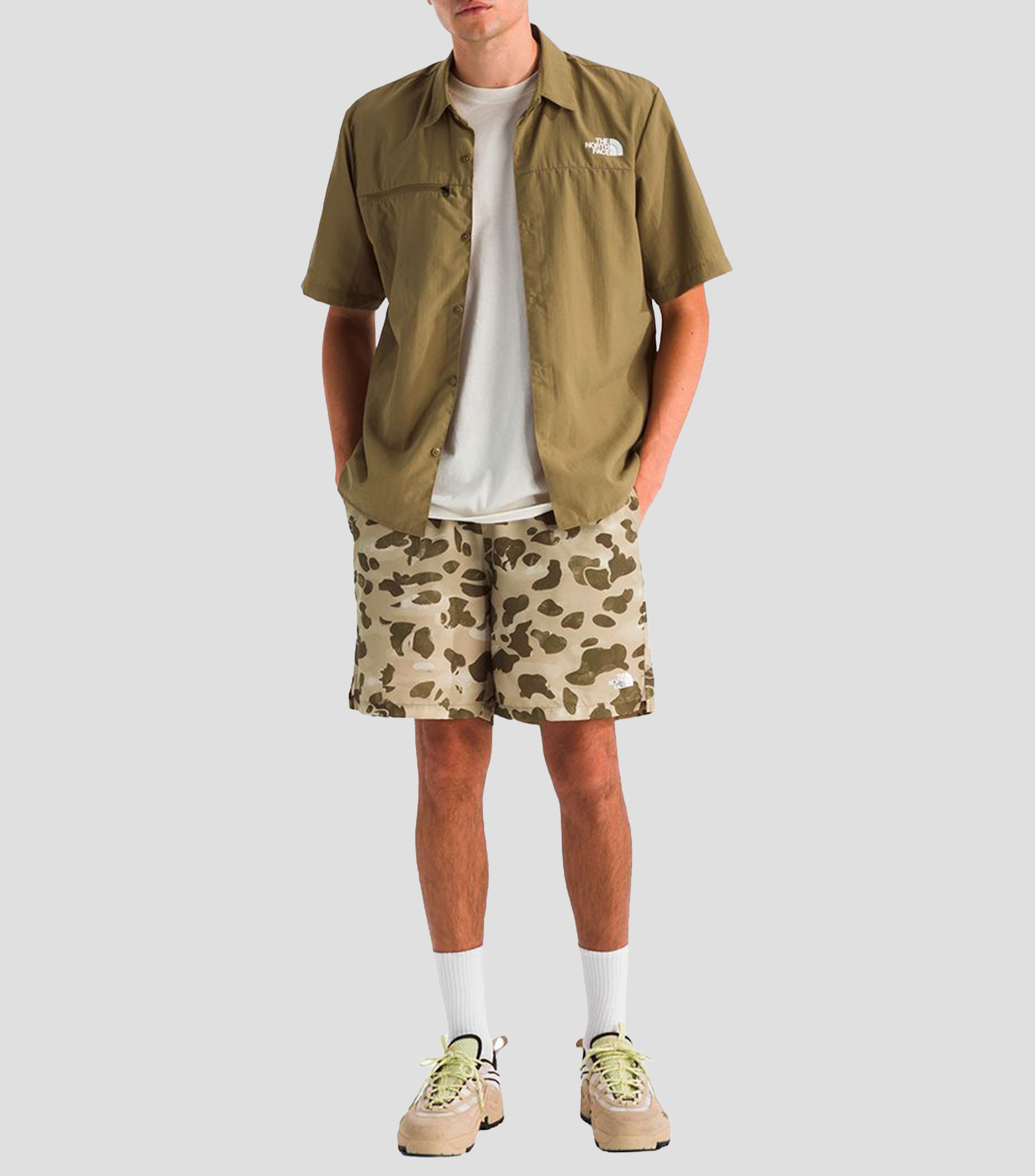 Camisa lisa manga corta Packable Hombre
