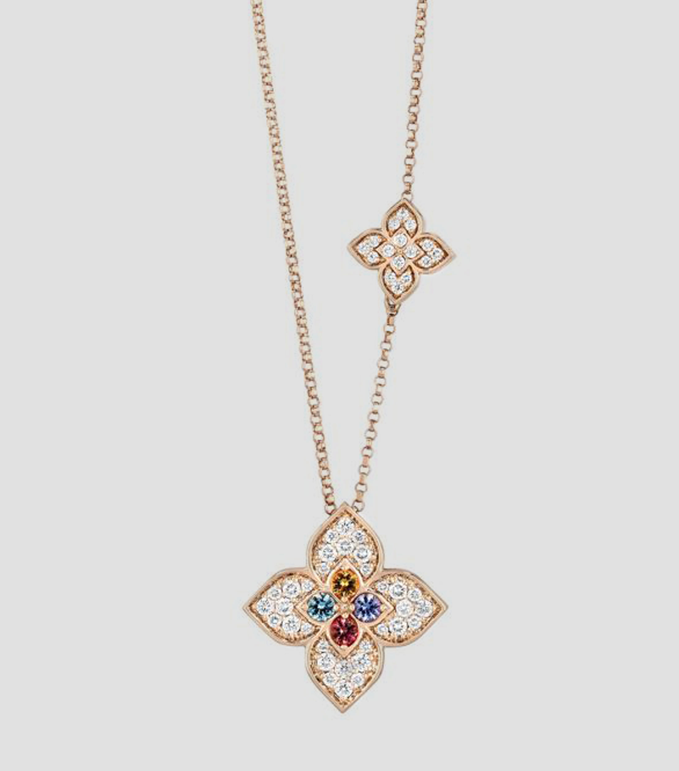 Collar en oro rosa de 18 kilates con diamantes y gemas Venetian Princess Carnival Mujer
