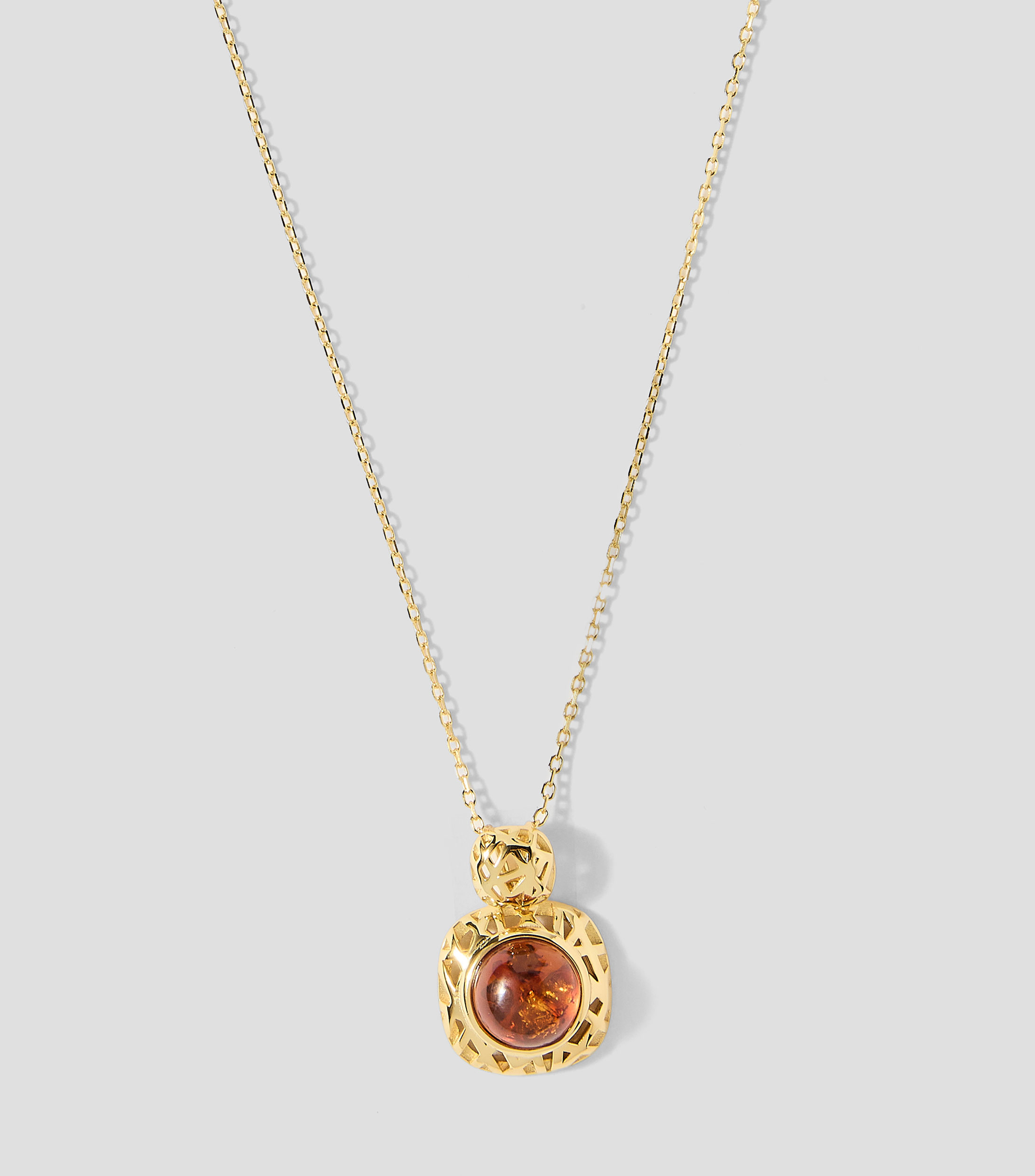 Dije con cadena de ámbar báltico Mujer