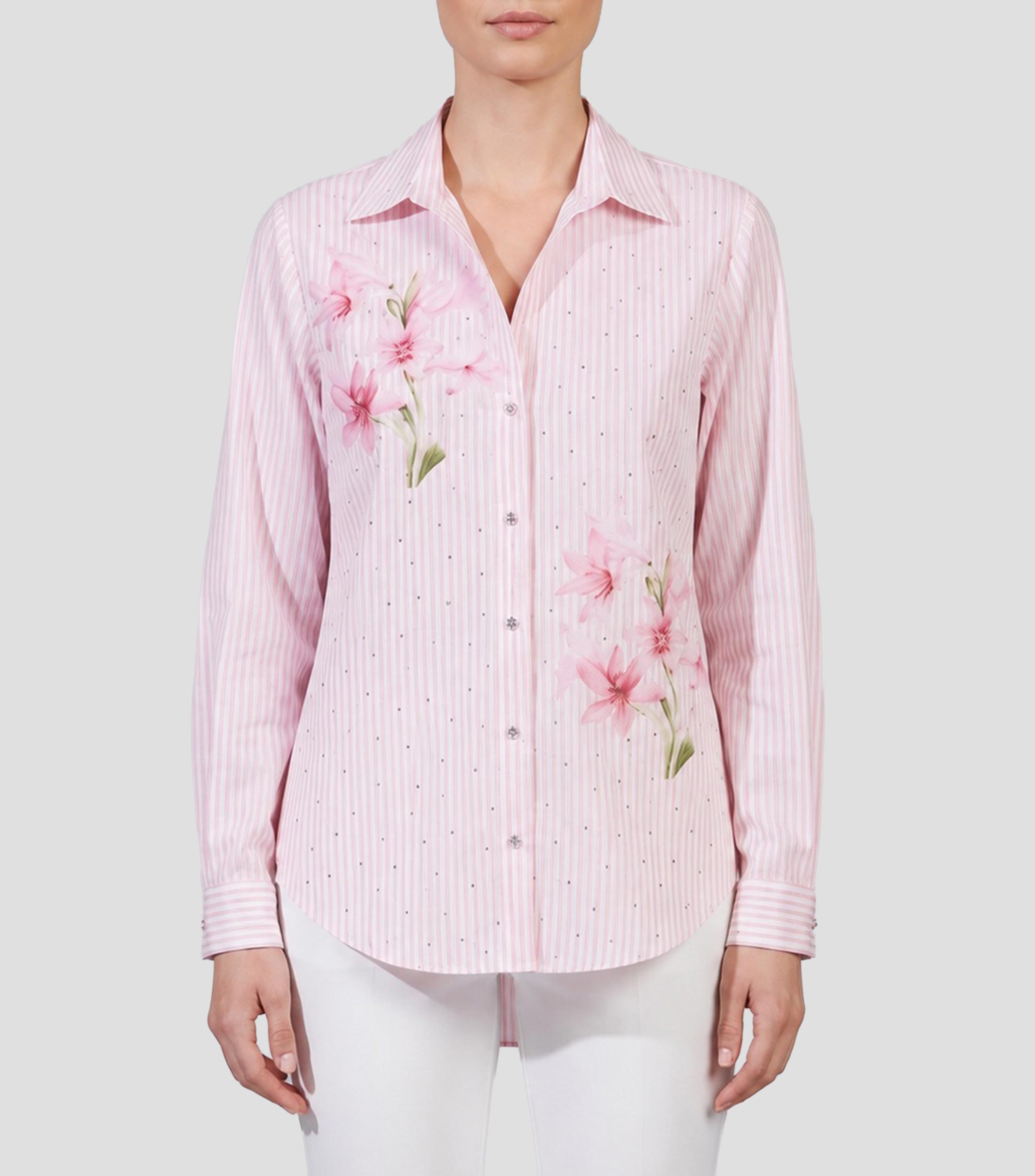 Camisa rayas manga larga Mujer