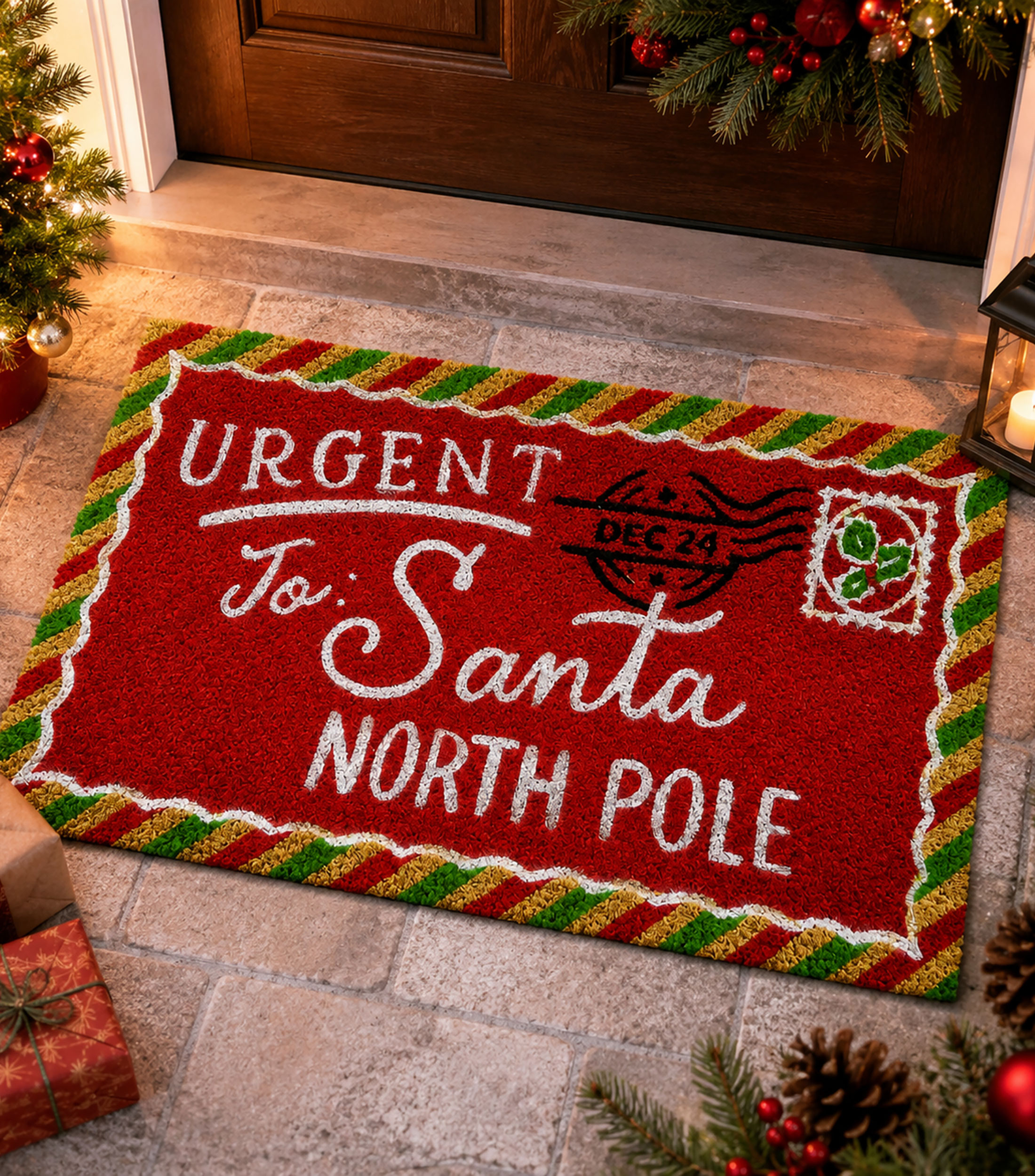 Tapete decorativo Carta a Santa en material sintético 45 x 75 cm