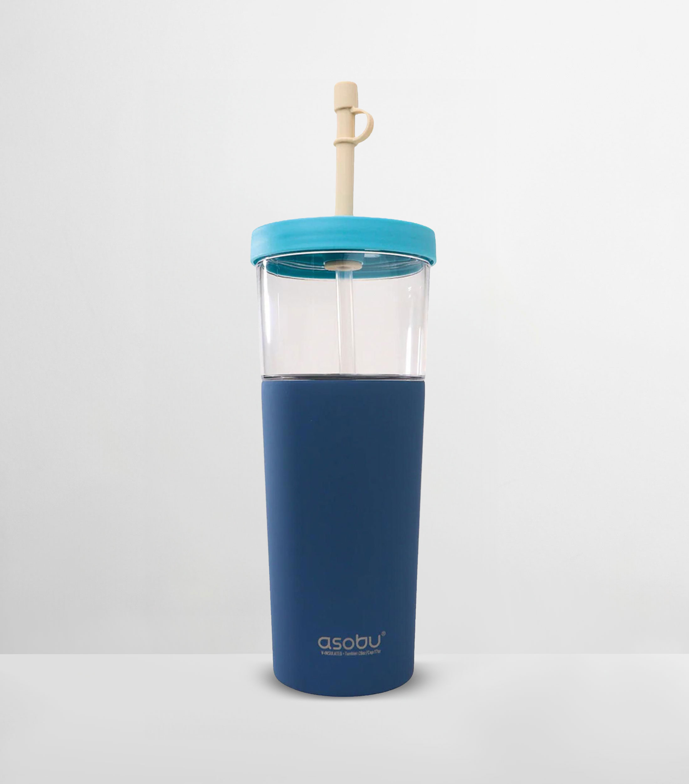 Termo Marina Pastel Azul Sintético con popote, 845 ml