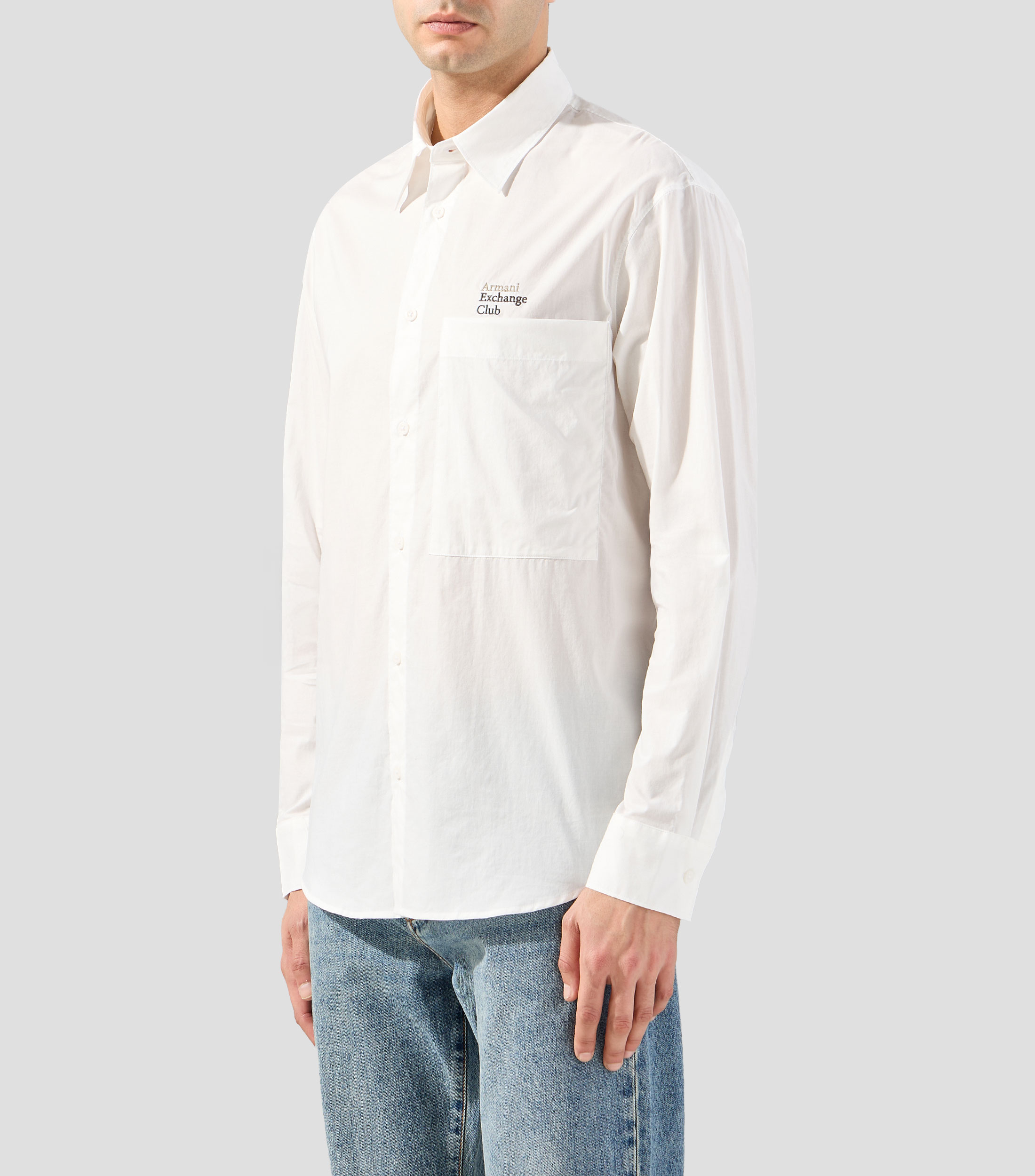 Camisa lisa manga larga Hombre