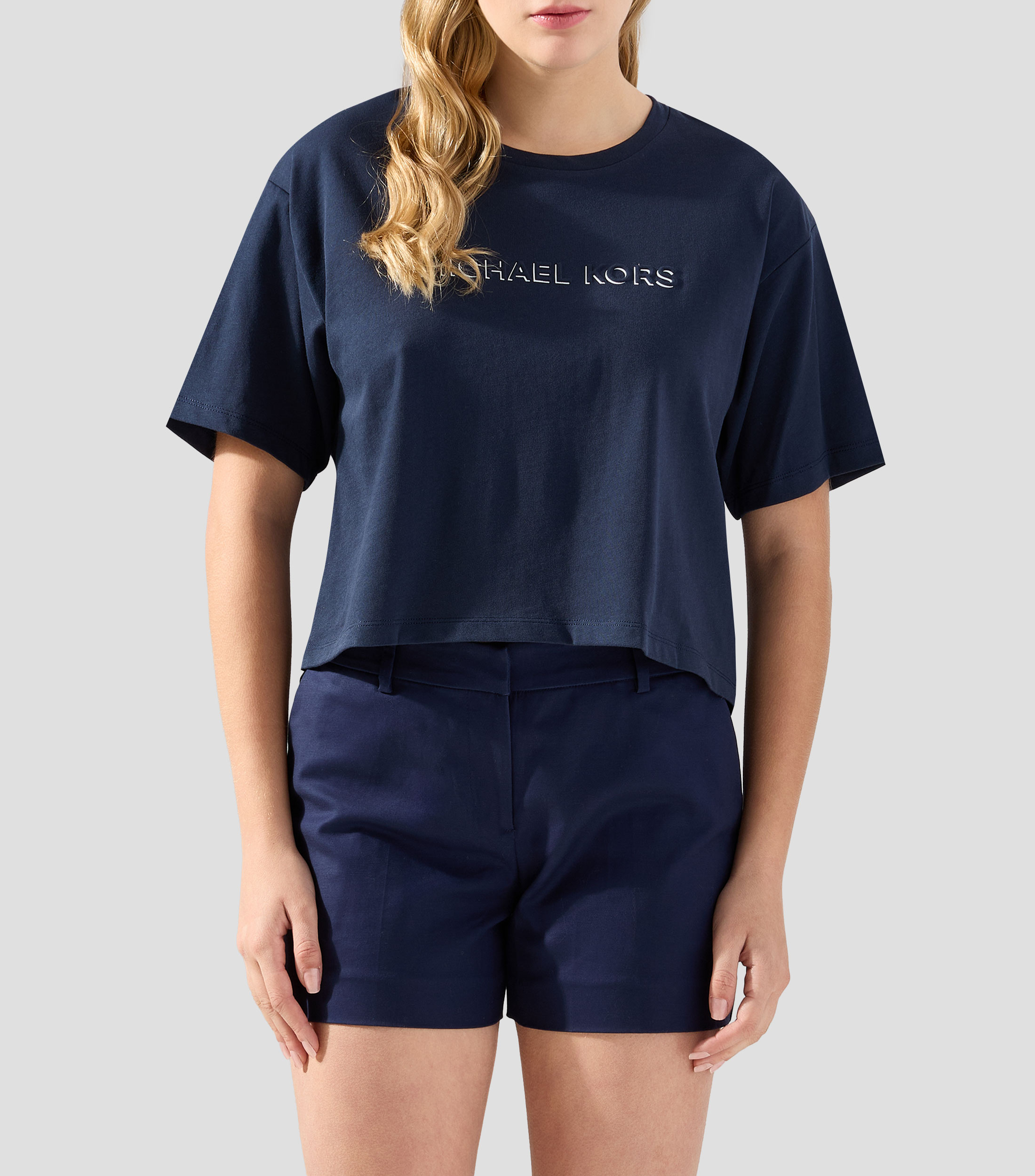 Playera cuello redondo manga corta lisa Mujer