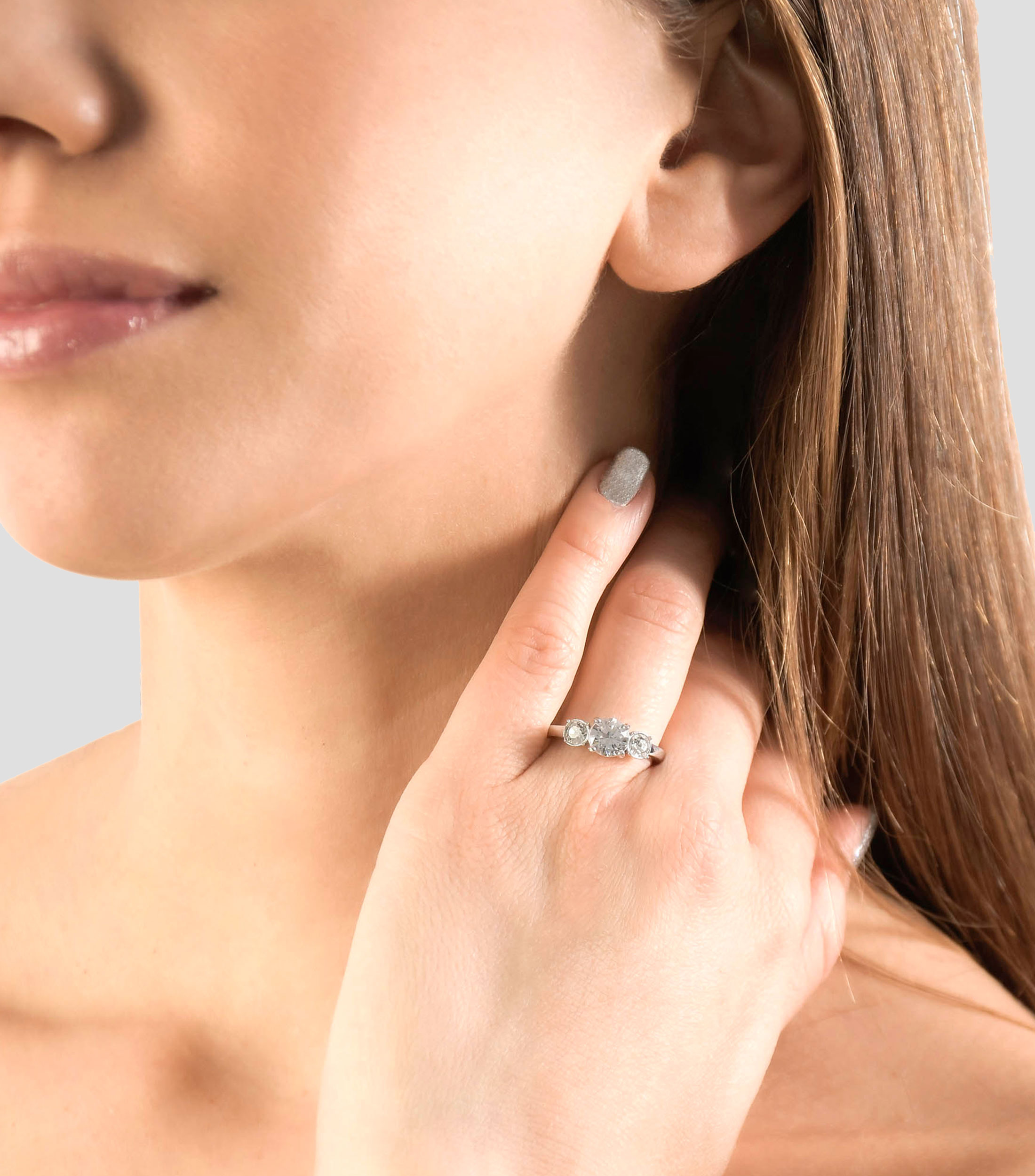 Anillo con cristales Mujer