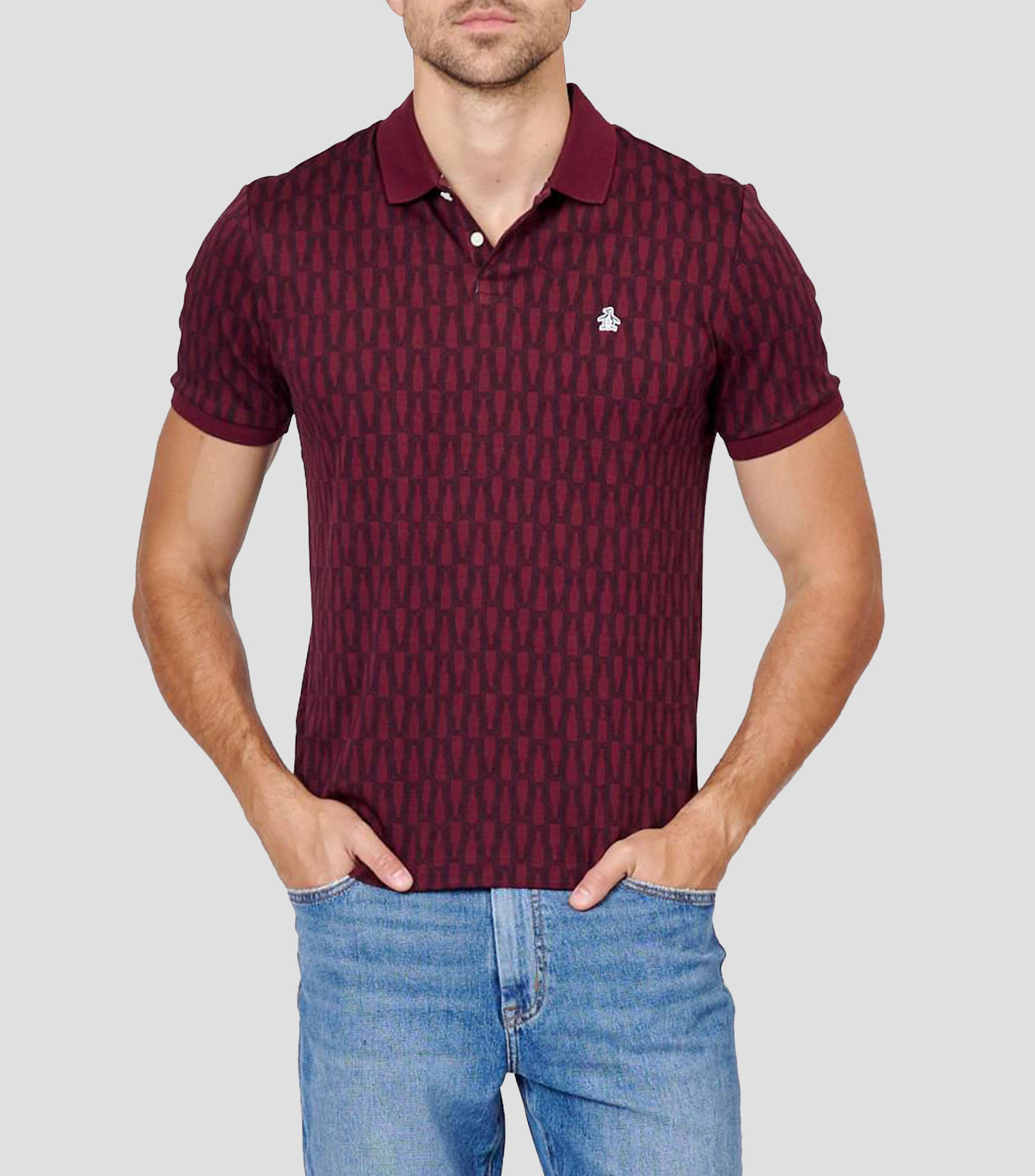 Playera tipo polo manga corta estampado Hombre