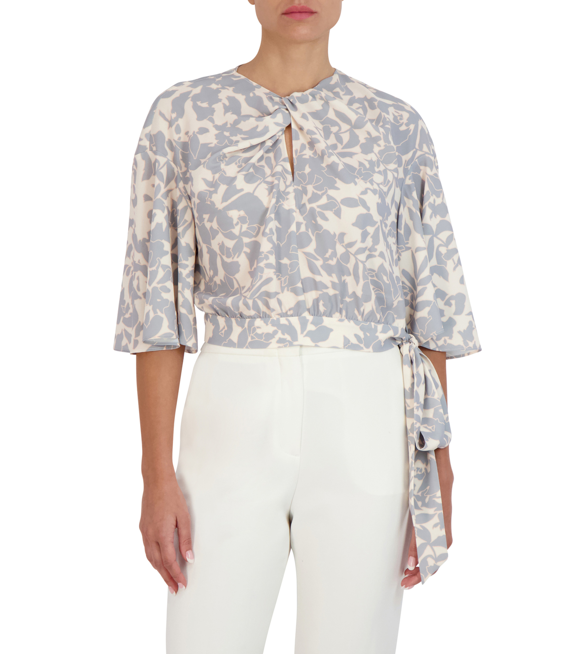 BCBGMAXAZRIA Blusa con flores de manga 3,4 Mujer - El Palacio de Hierro