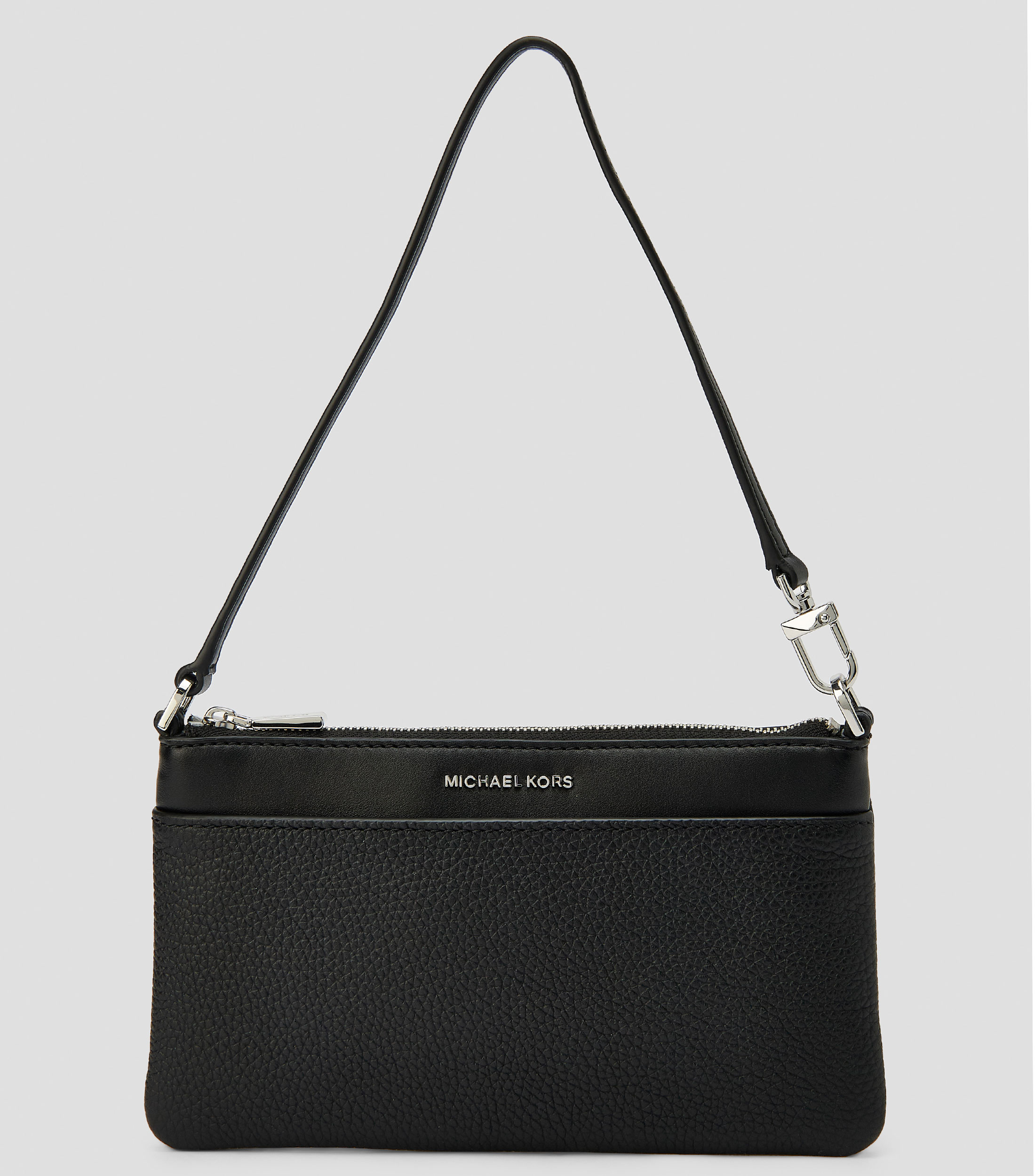Bolsa Wristlet en piel granulada Mujer