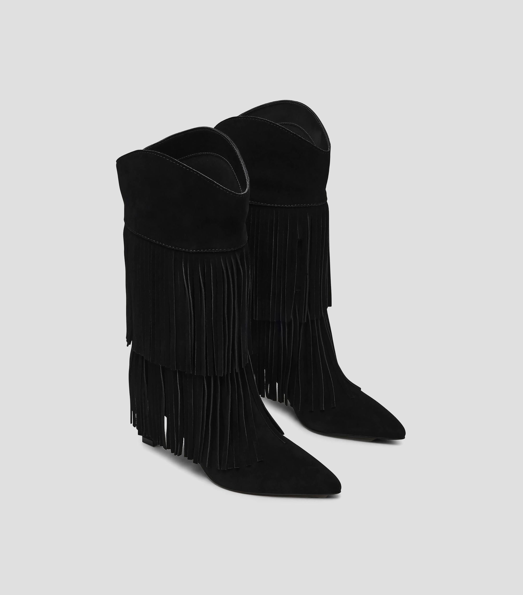 Botas casuales medias Torch en gamuza con tacón alto de media luna Mujer