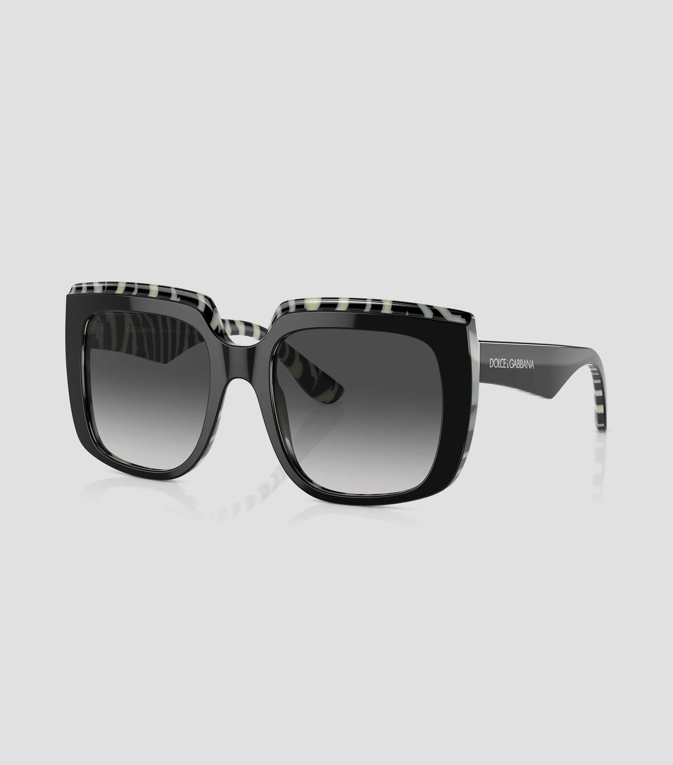 Lentes de sol cuadrados cebra Mujer