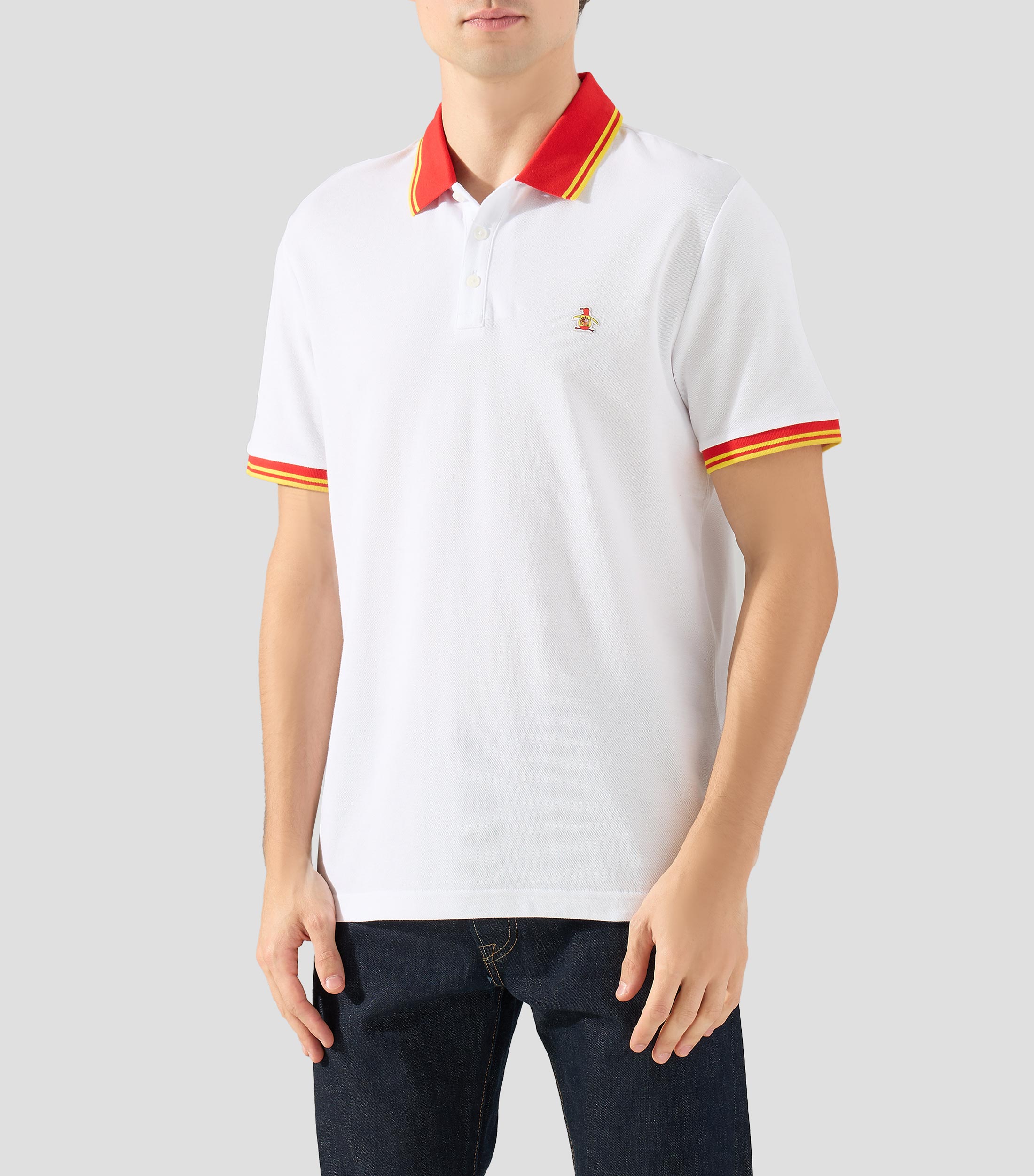 Playera tipo polo con manga corta lisa Hombre