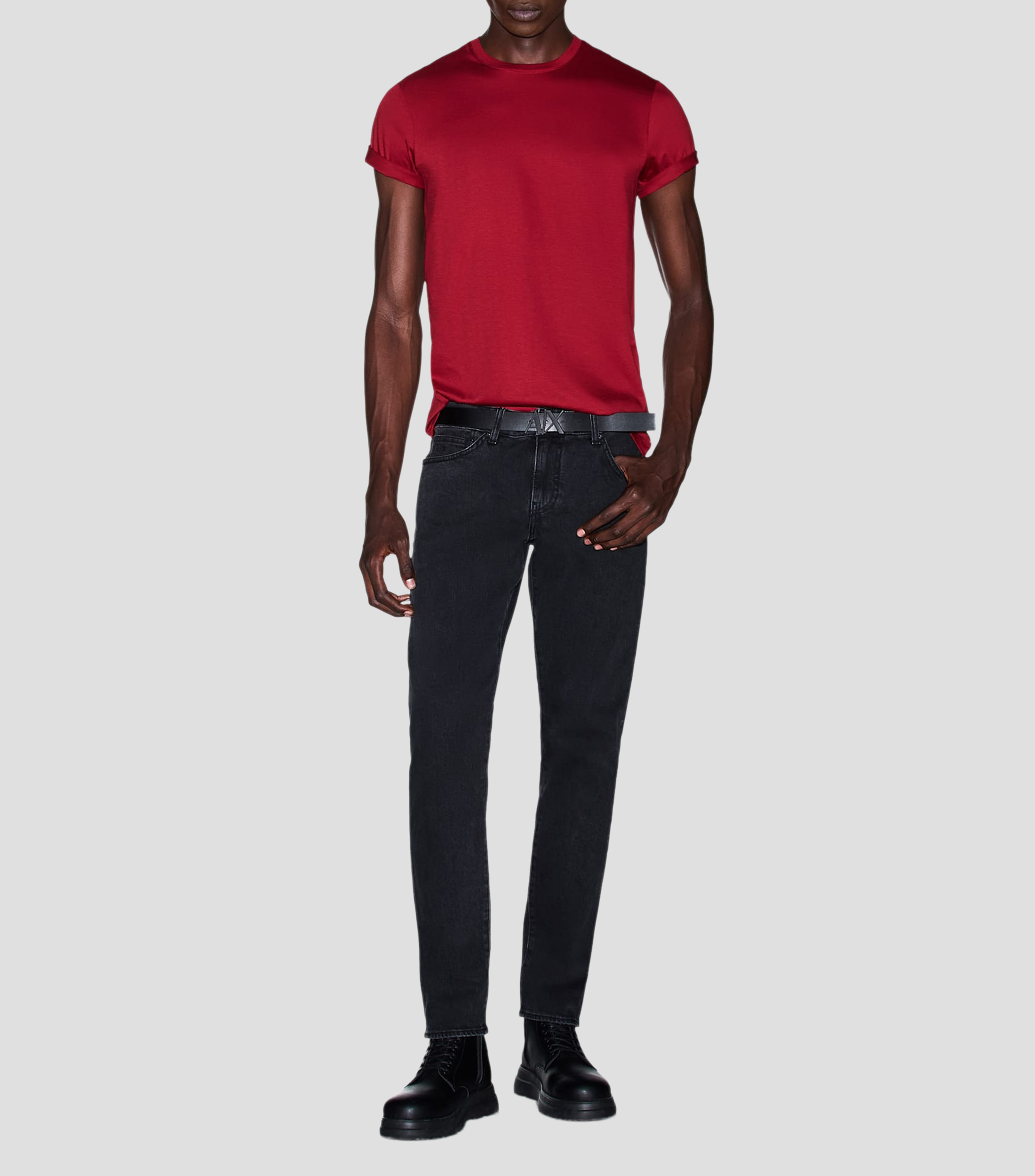 Playera cuello redondo manga corta lisa Hombre