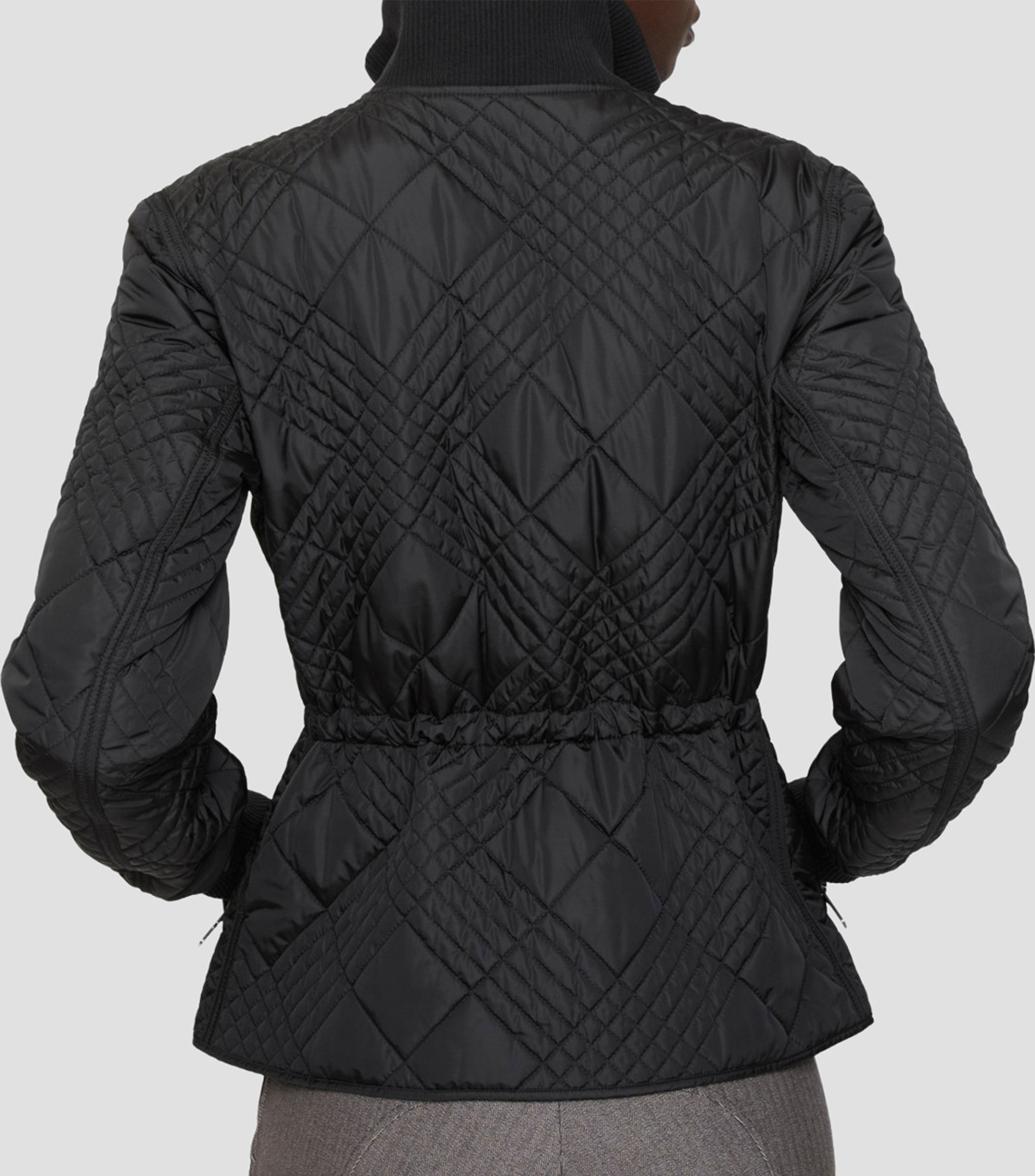 Chamarra acolchada con cremallera liso Mujer