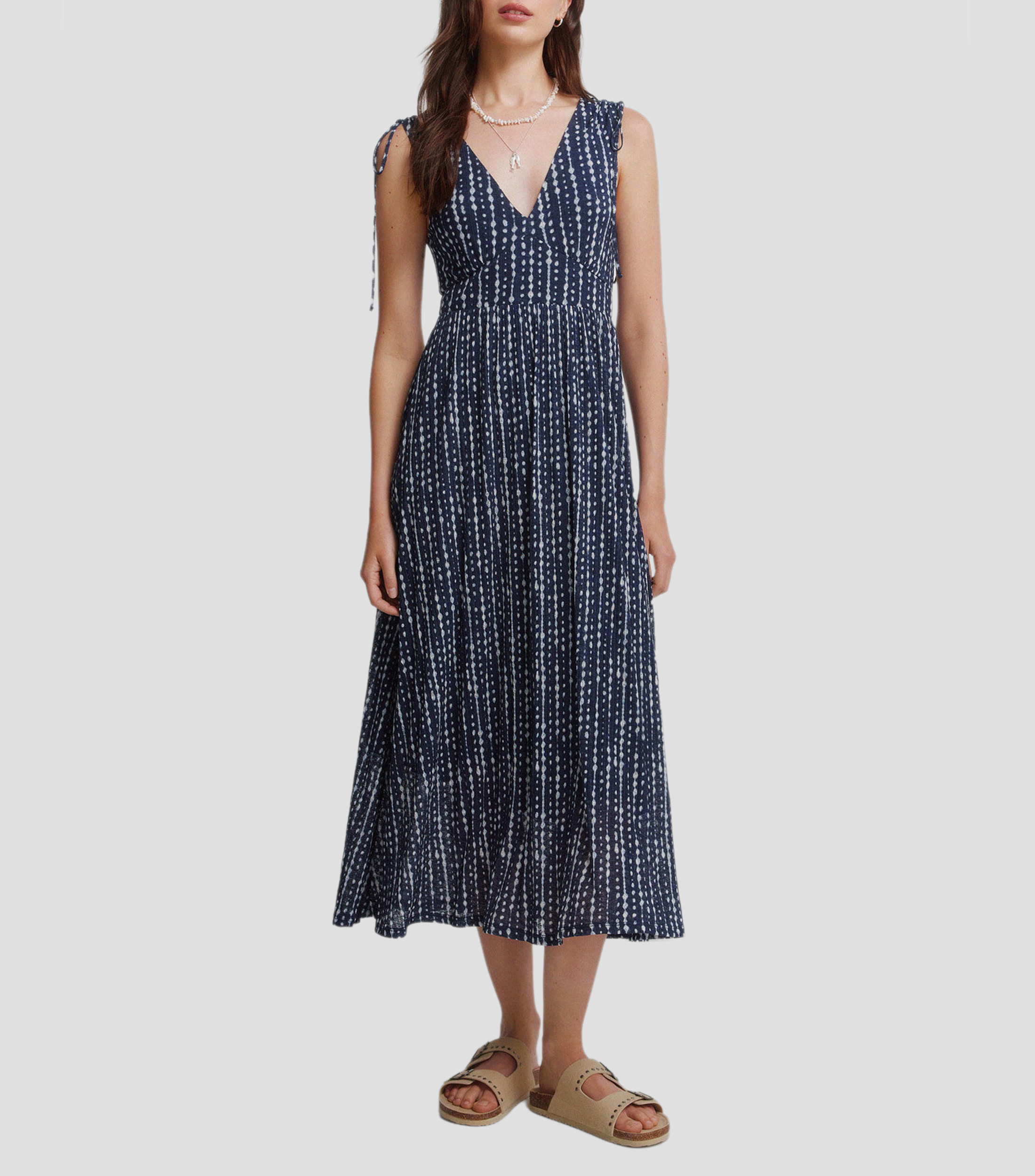 Vestido largo estampado Mujer