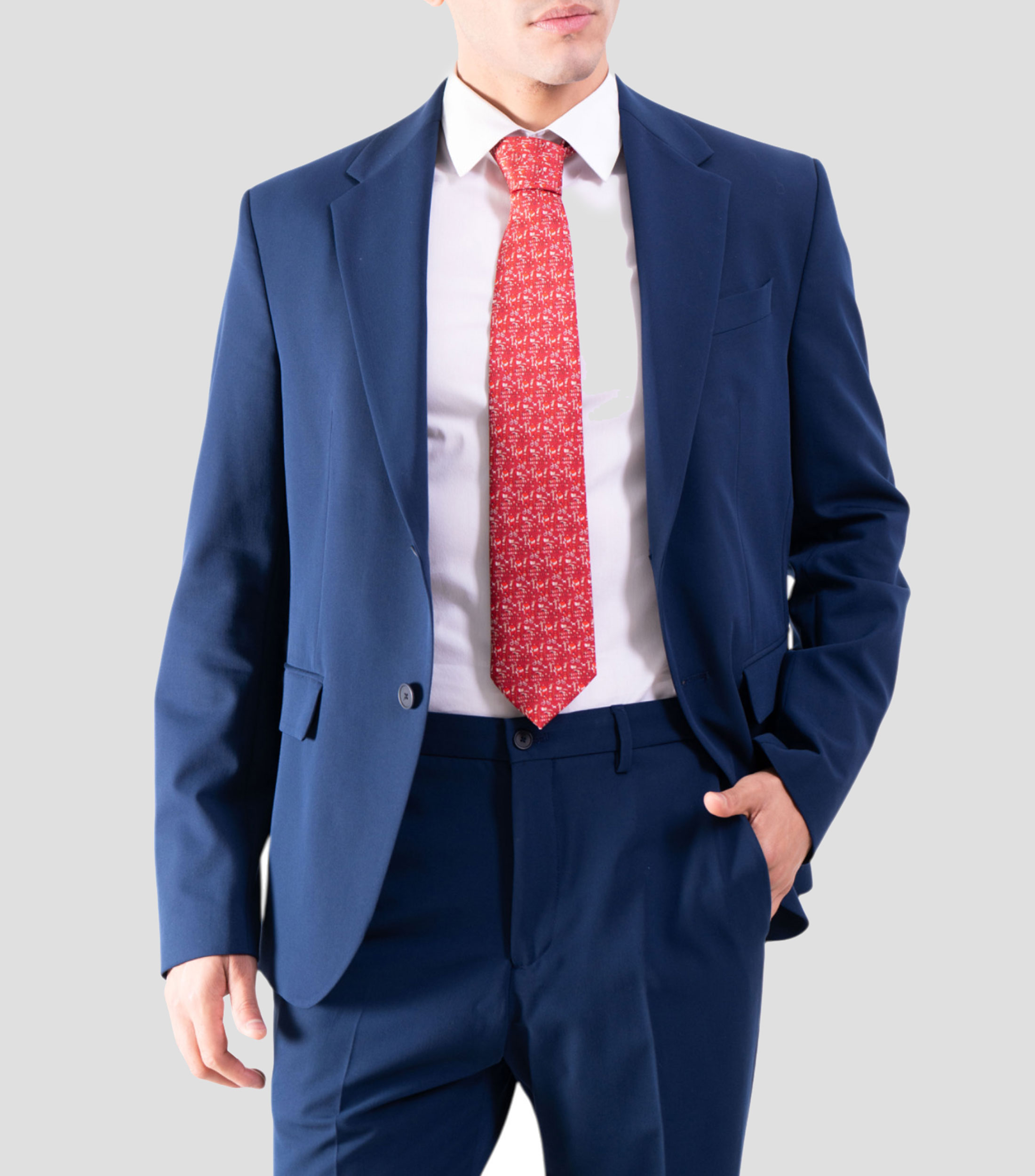 Corbata ancha de seda estampada