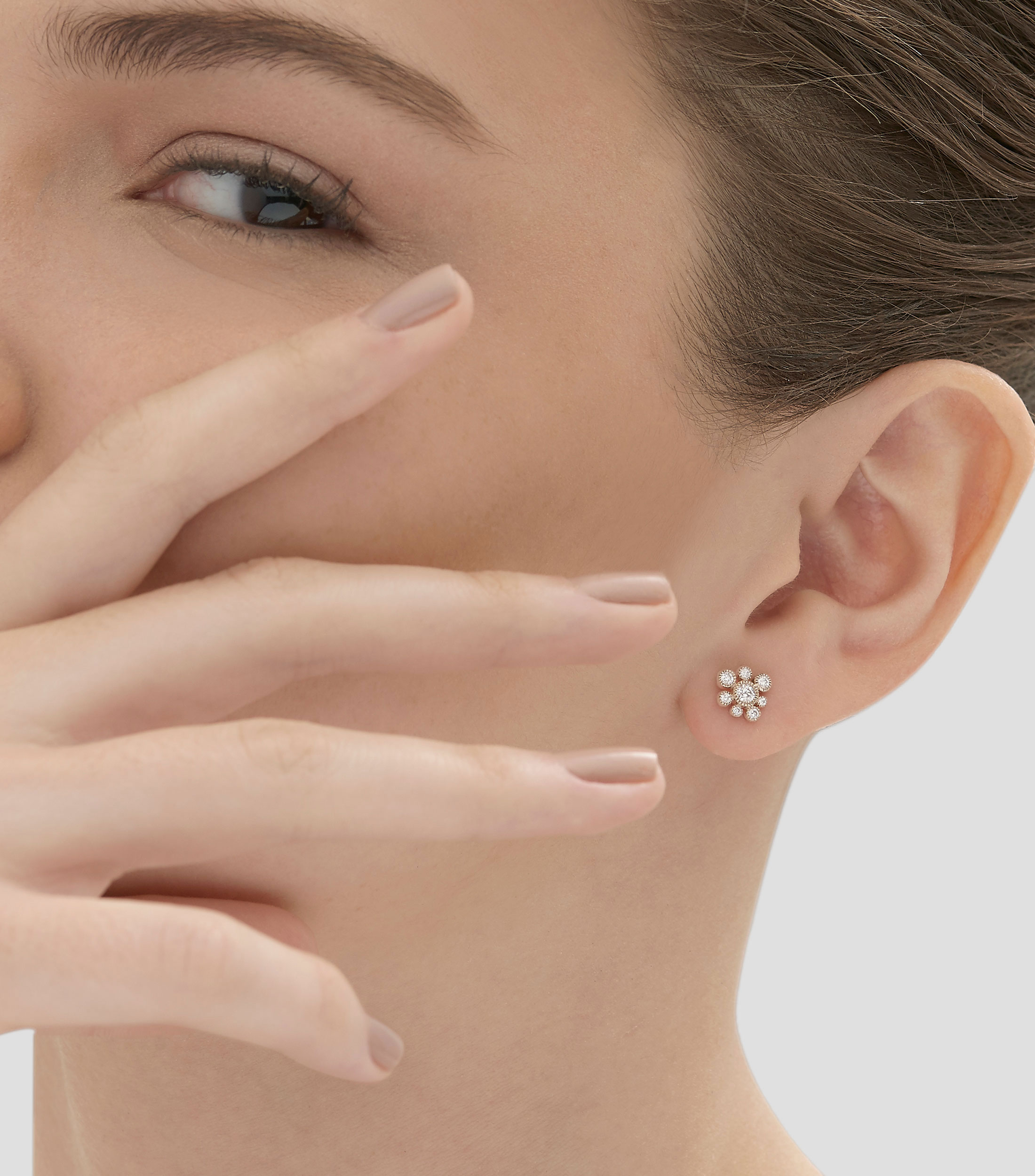 Aretes en oro de 18 kilates con diamantes MyCollection Blooming Mujer
