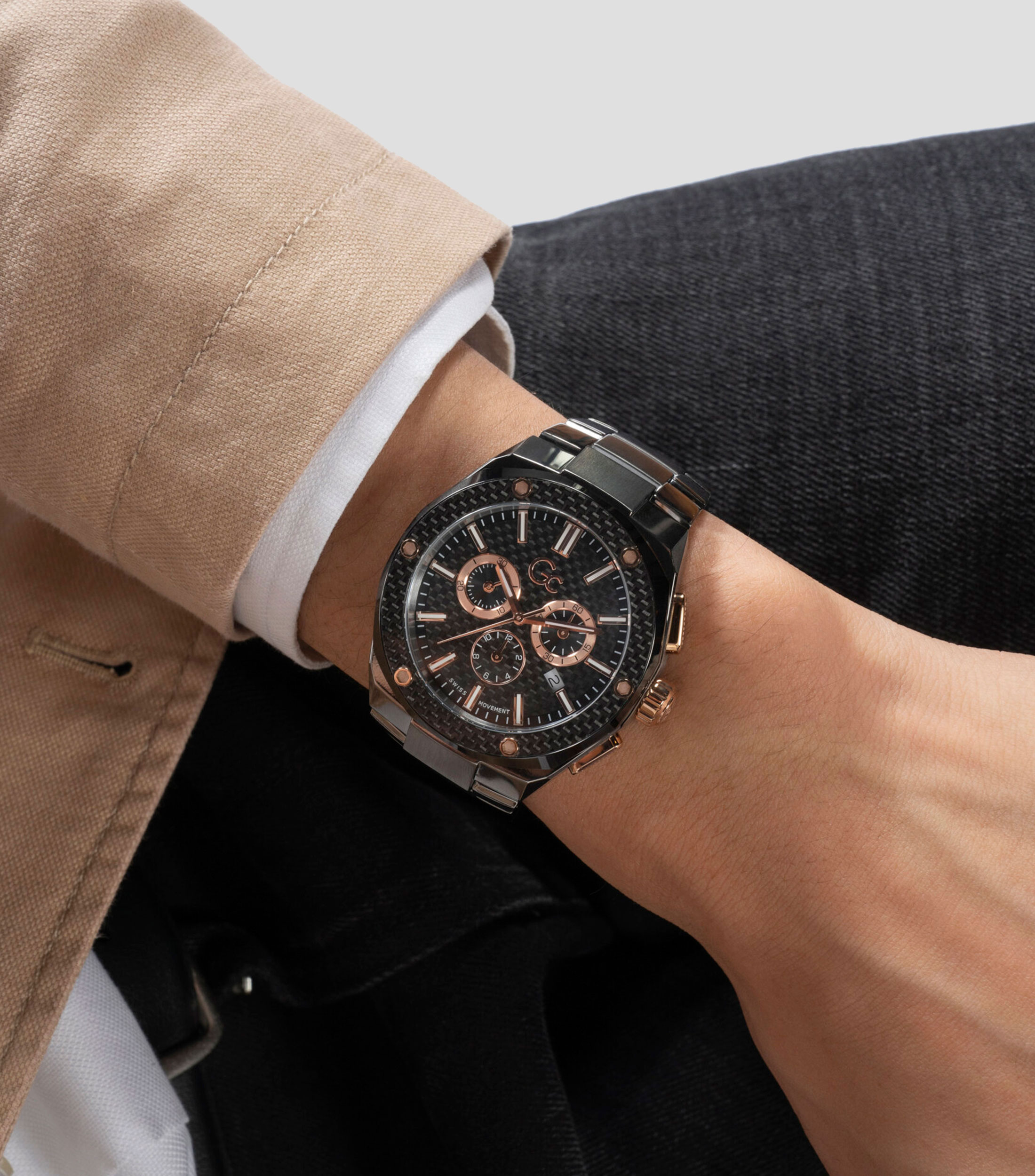 Reloj para Hombre Gc Fiber Casual, Negro