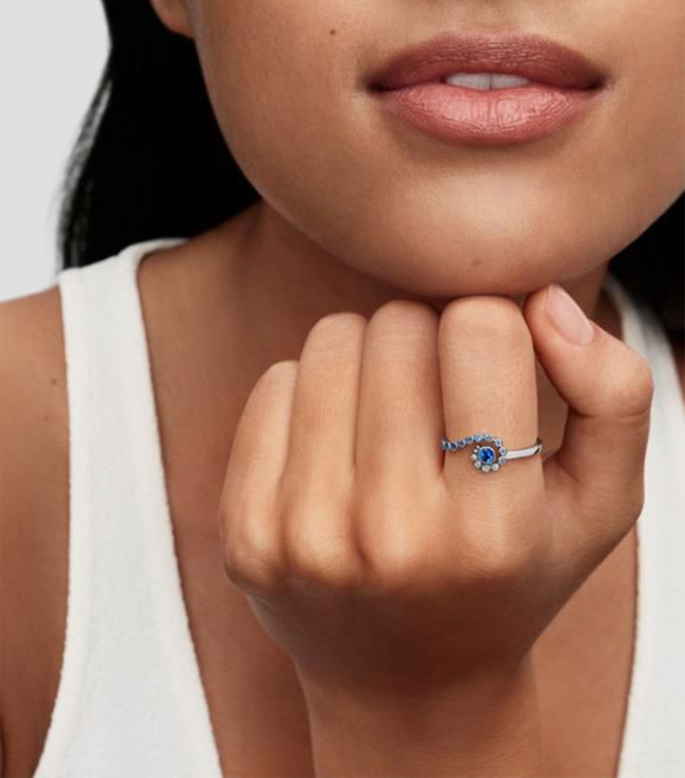 Anillo en plata con circonia cúbica Mujer