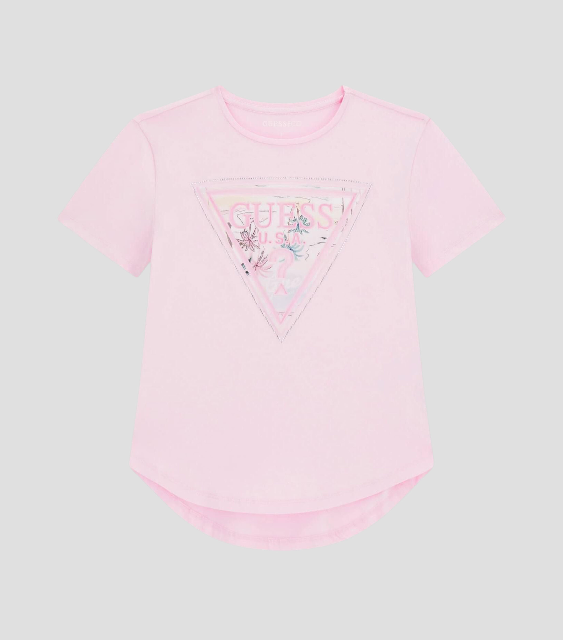 Playera cuello redondo manga corta estampada Niña
